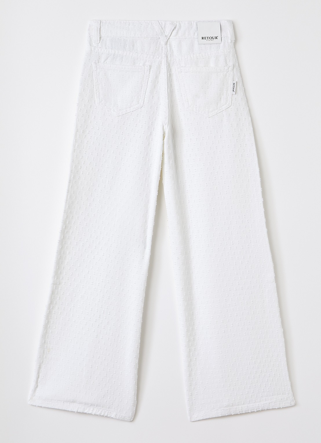 Retour Jeans Oda flared fit broek met structuur - voorkant 3 wit