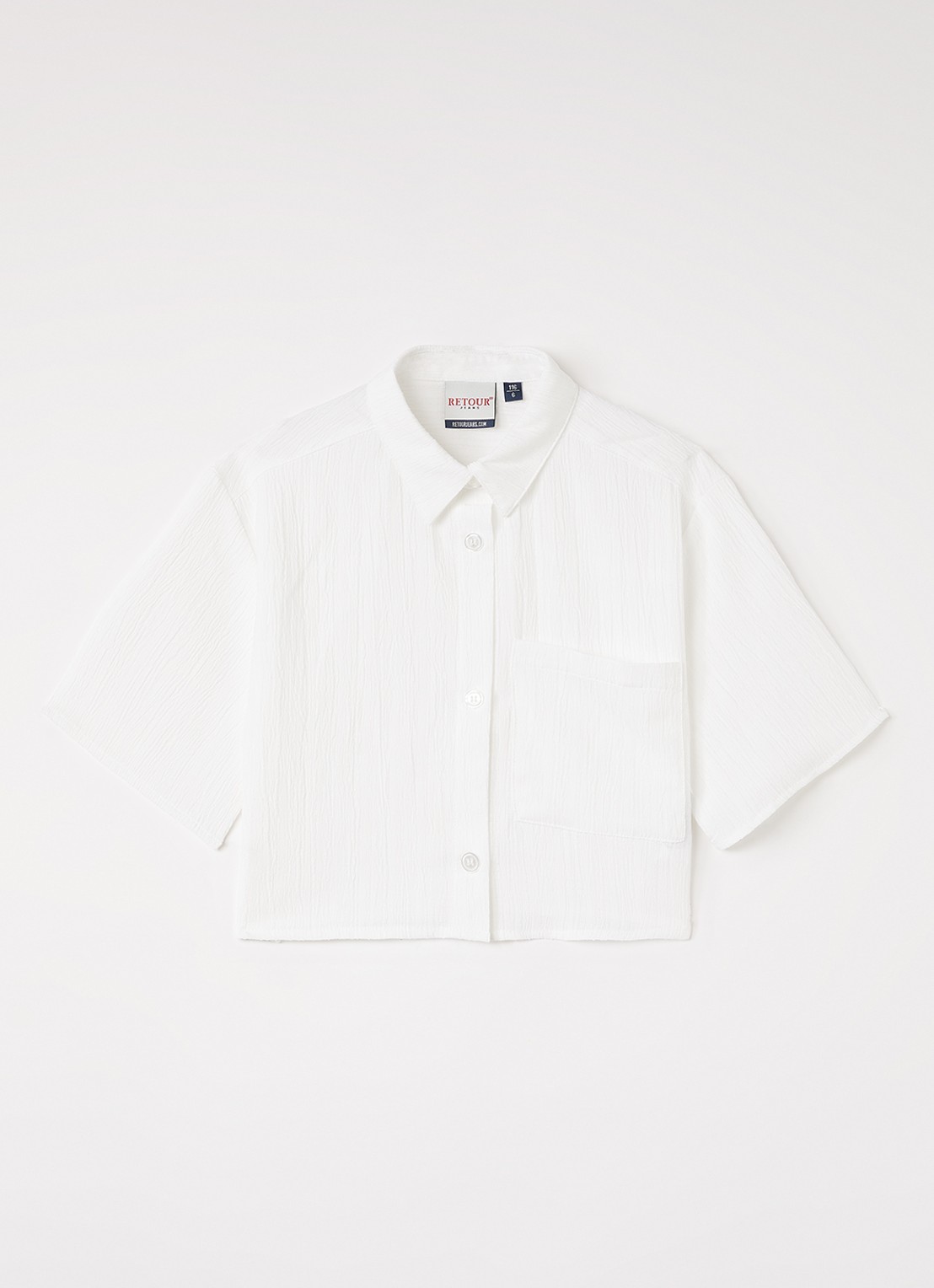 Retour Jeans Olivia blouse met structuur - voorkant wit