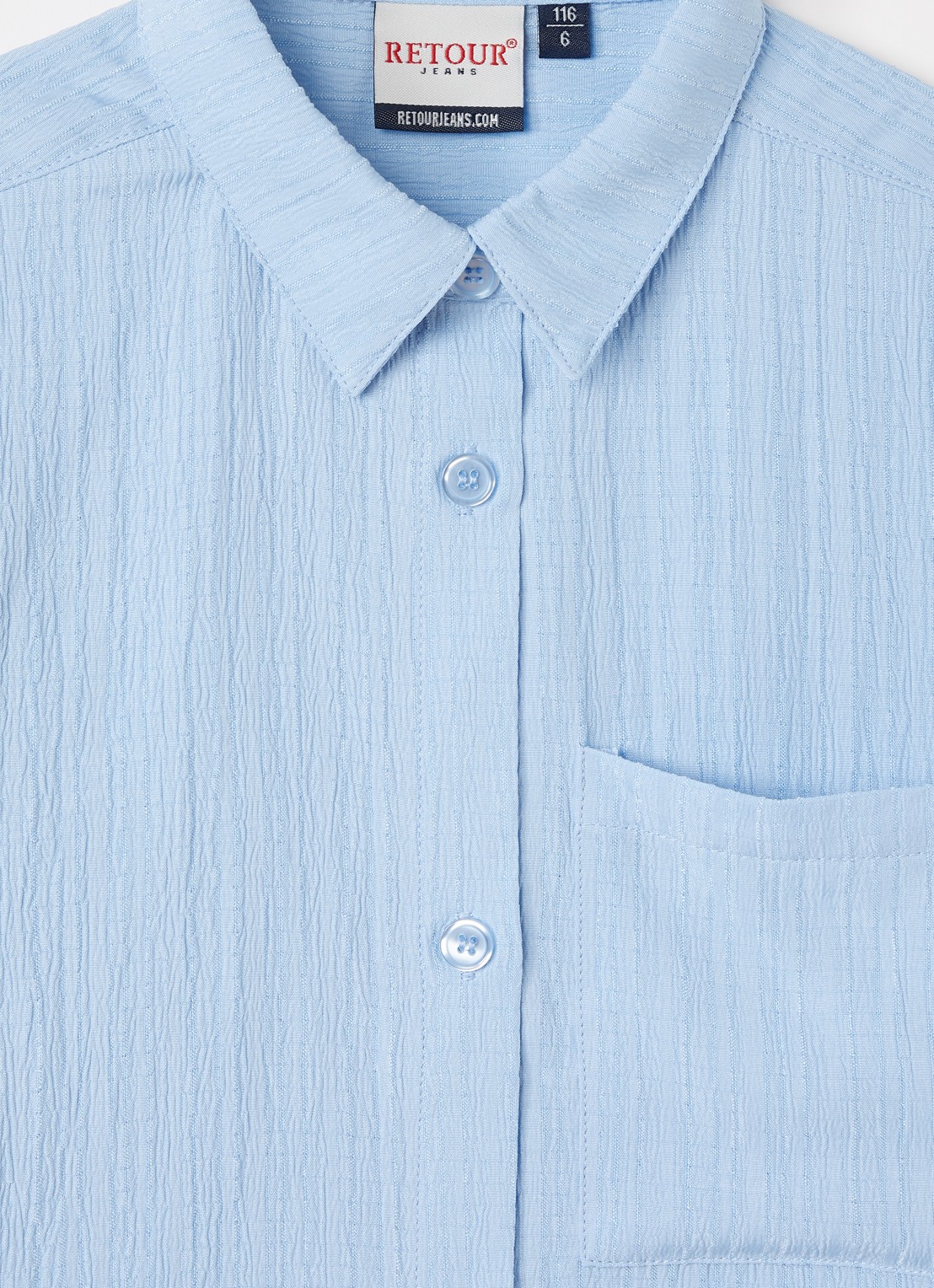 Retour Jeans Olivia blouse met structuur - detail 3 lichtblauw