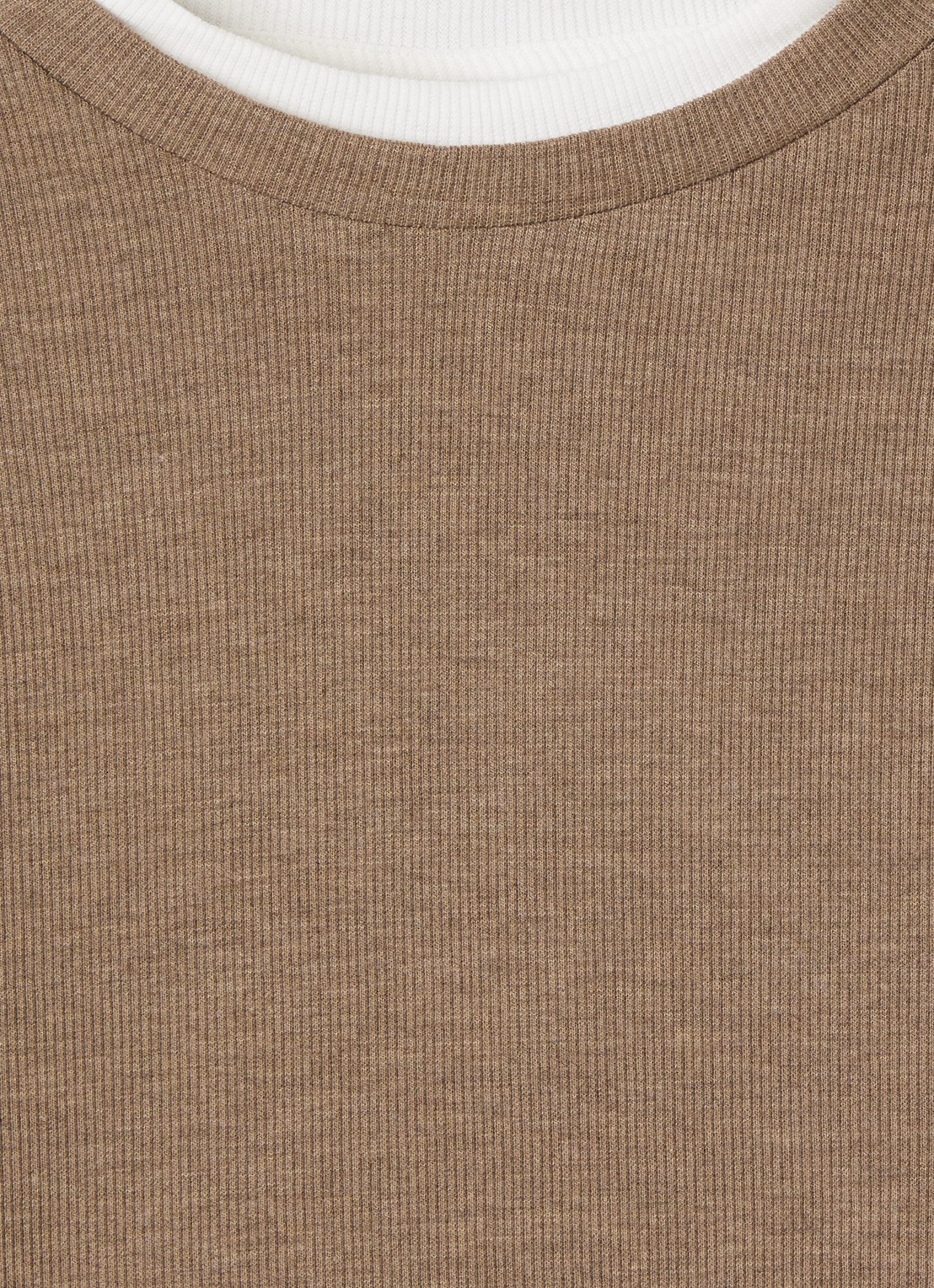 Retour Jeans Peggy fijngebreide trui met ronde hals - detail donkerbeige
