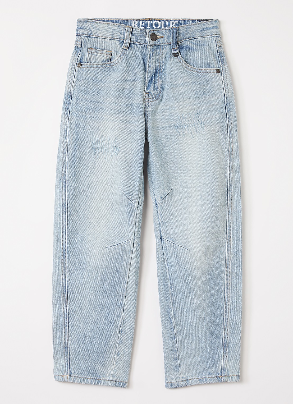 Retour Jeans Pippa tapered jeans met medium wassing - voorkant 2 lichtblauw