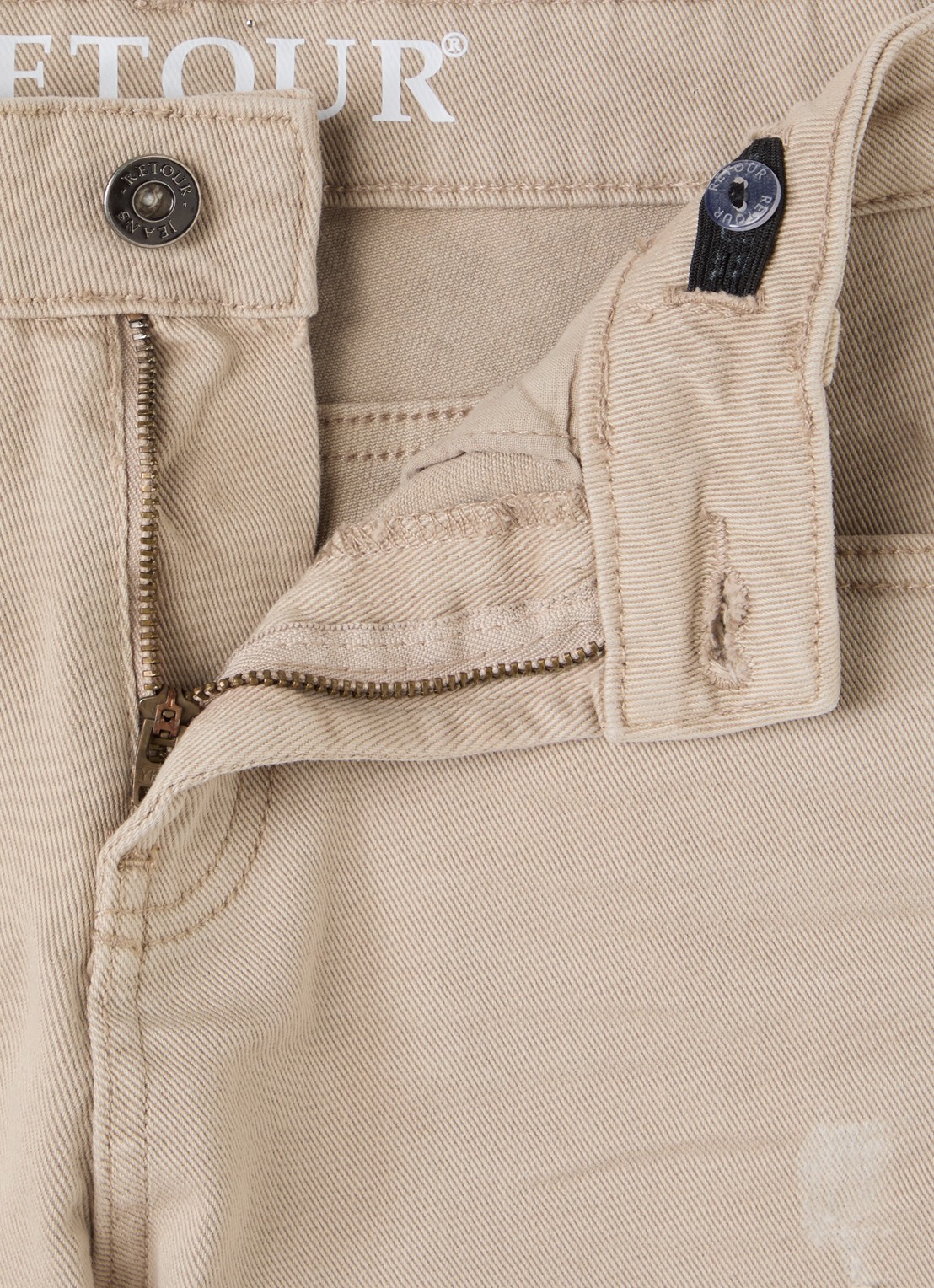 Retour Jeans Quin loose fit korte broek van denim - detail 3 zand