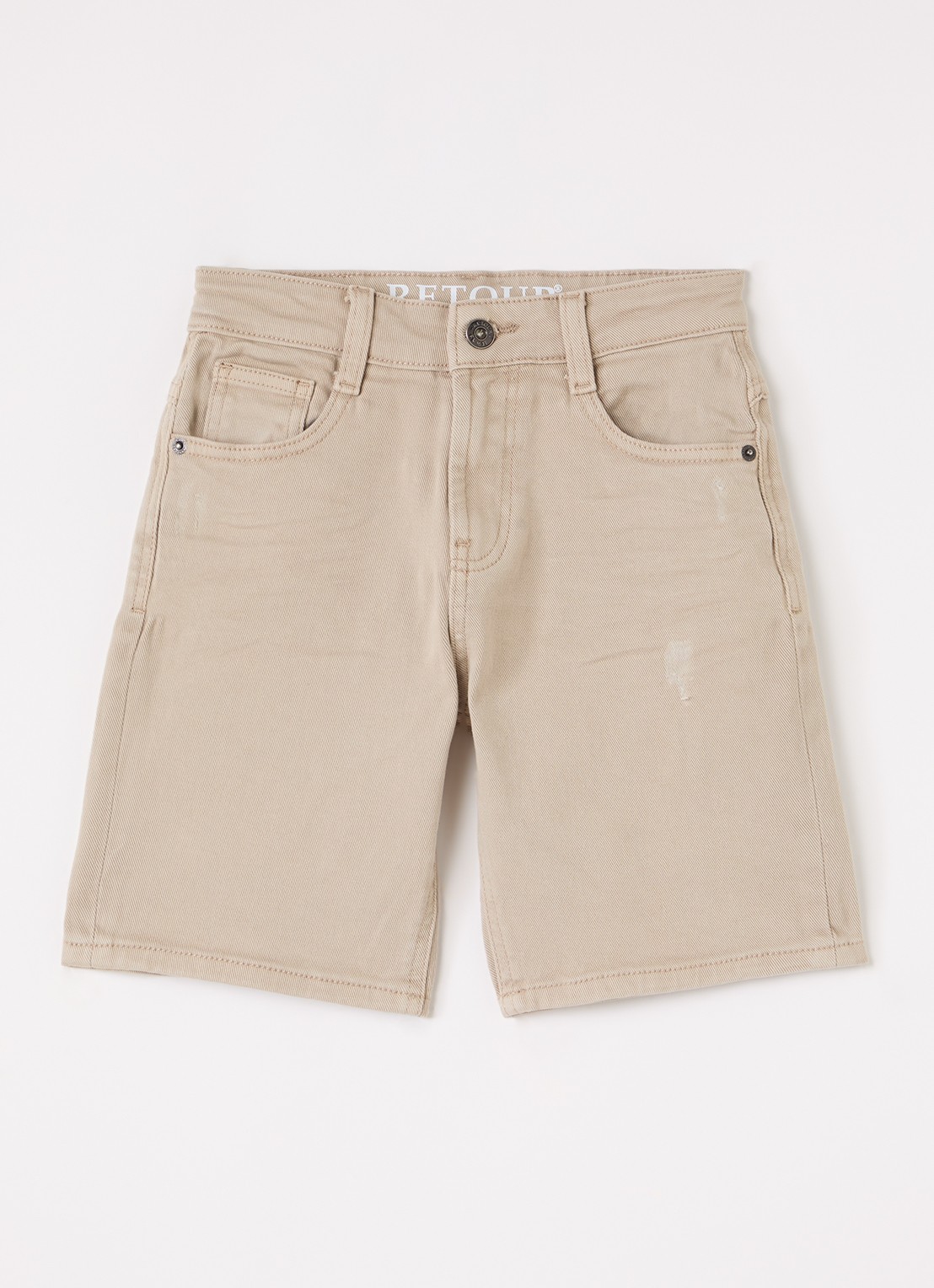 Retour Jeans Quin loose fit korte broek van denim - voorkant zand