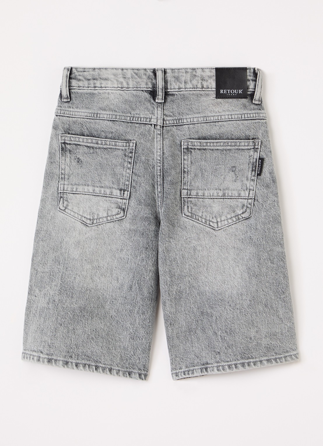 Retour Jeans Rutger loose fit korte broek van denim - voorkant 2 grijs