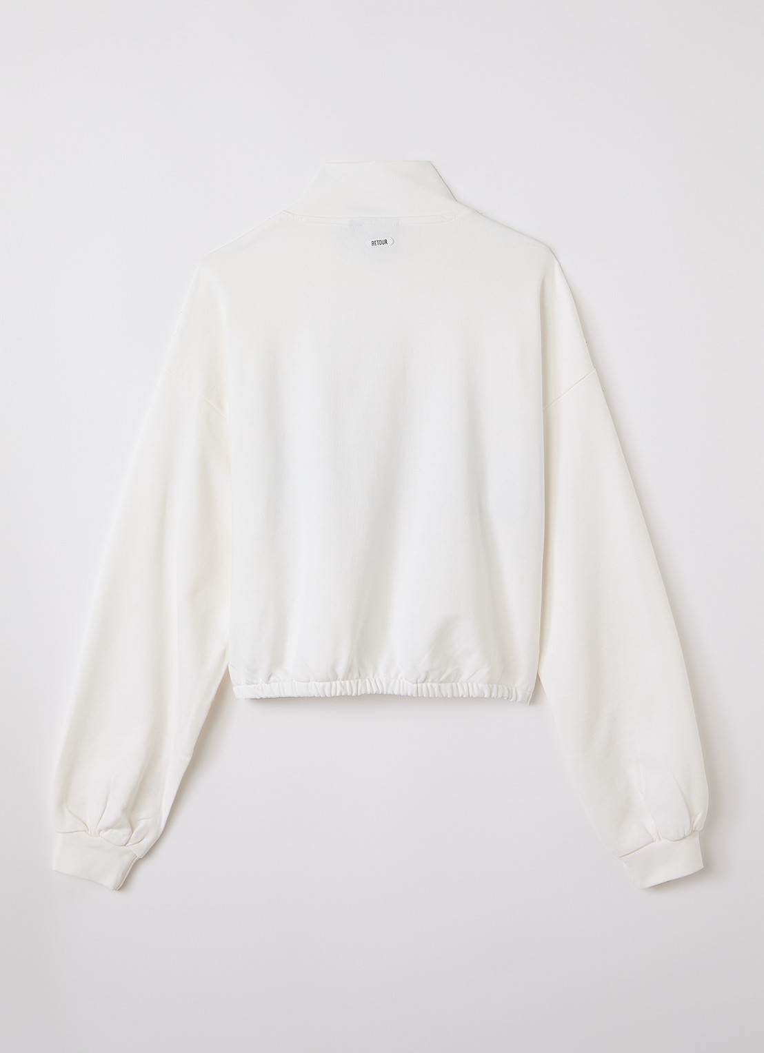 Retour Jeans Shala sweater met halve rits - voorkant 3 gebroken wit