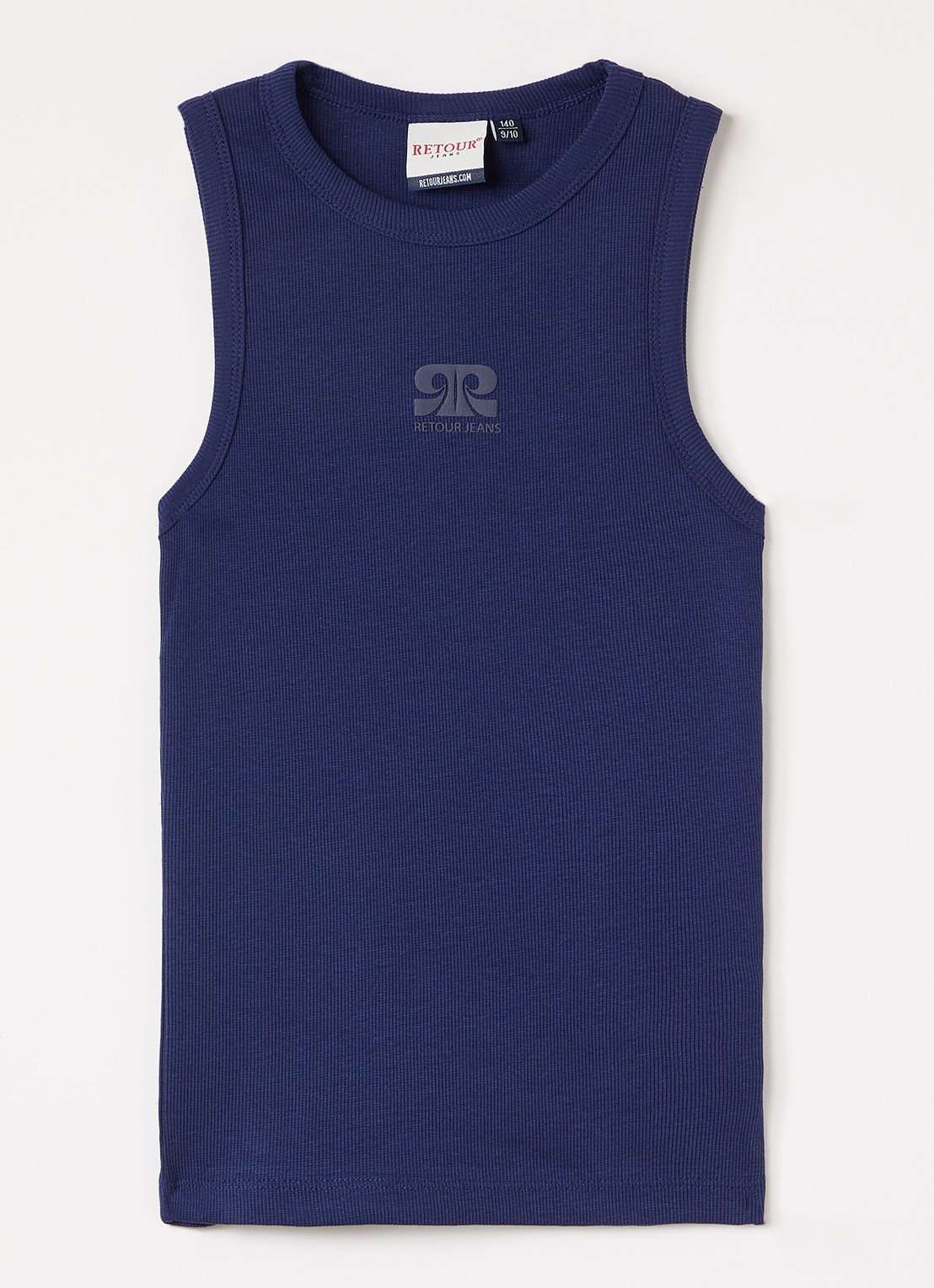 Retour Jeans Tanktop met ribstructuur - voorkant royalblauw