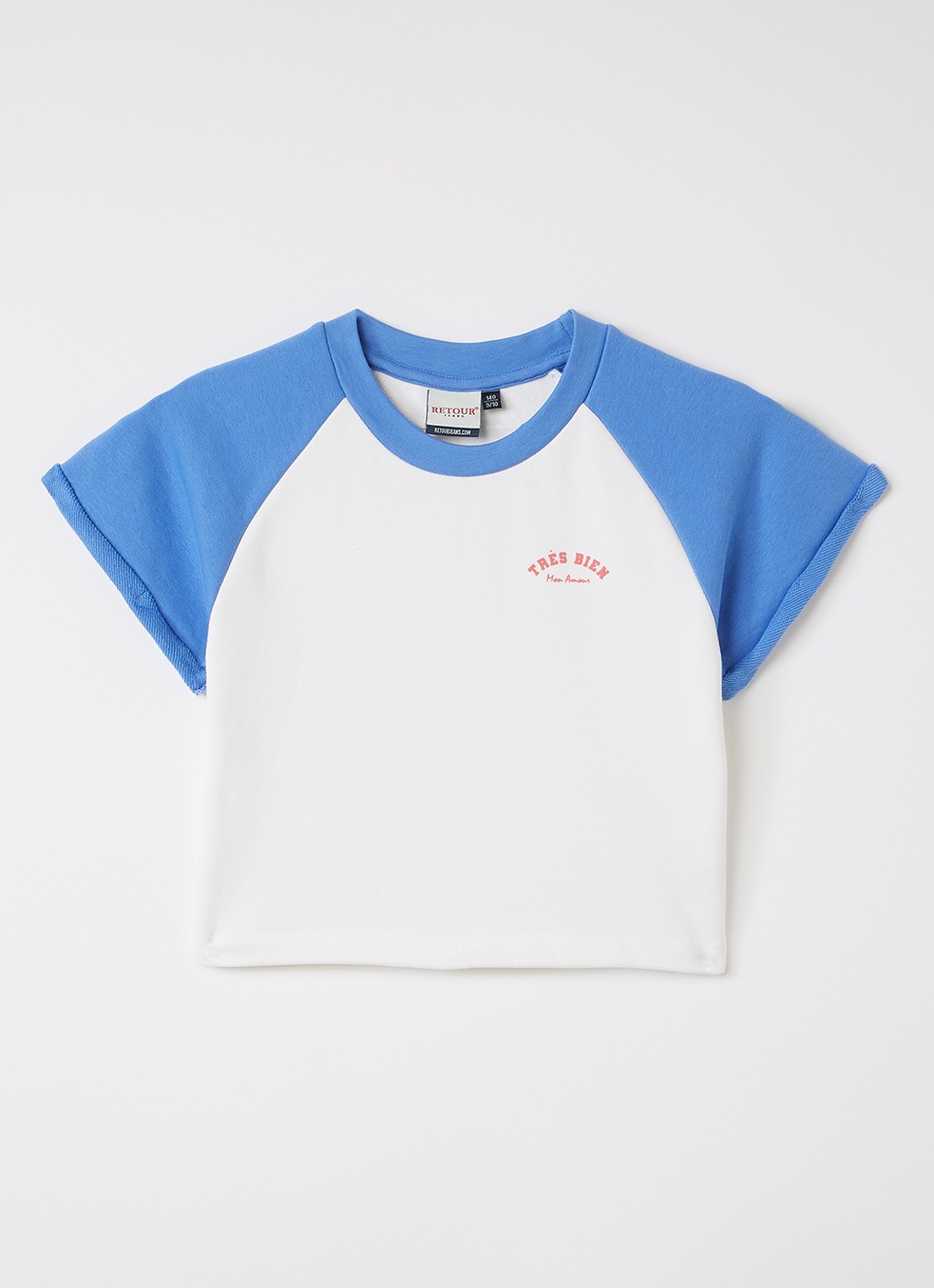 Retour Jeans Tarah T-shirt met front- en backprint - voorkant 3 blauw