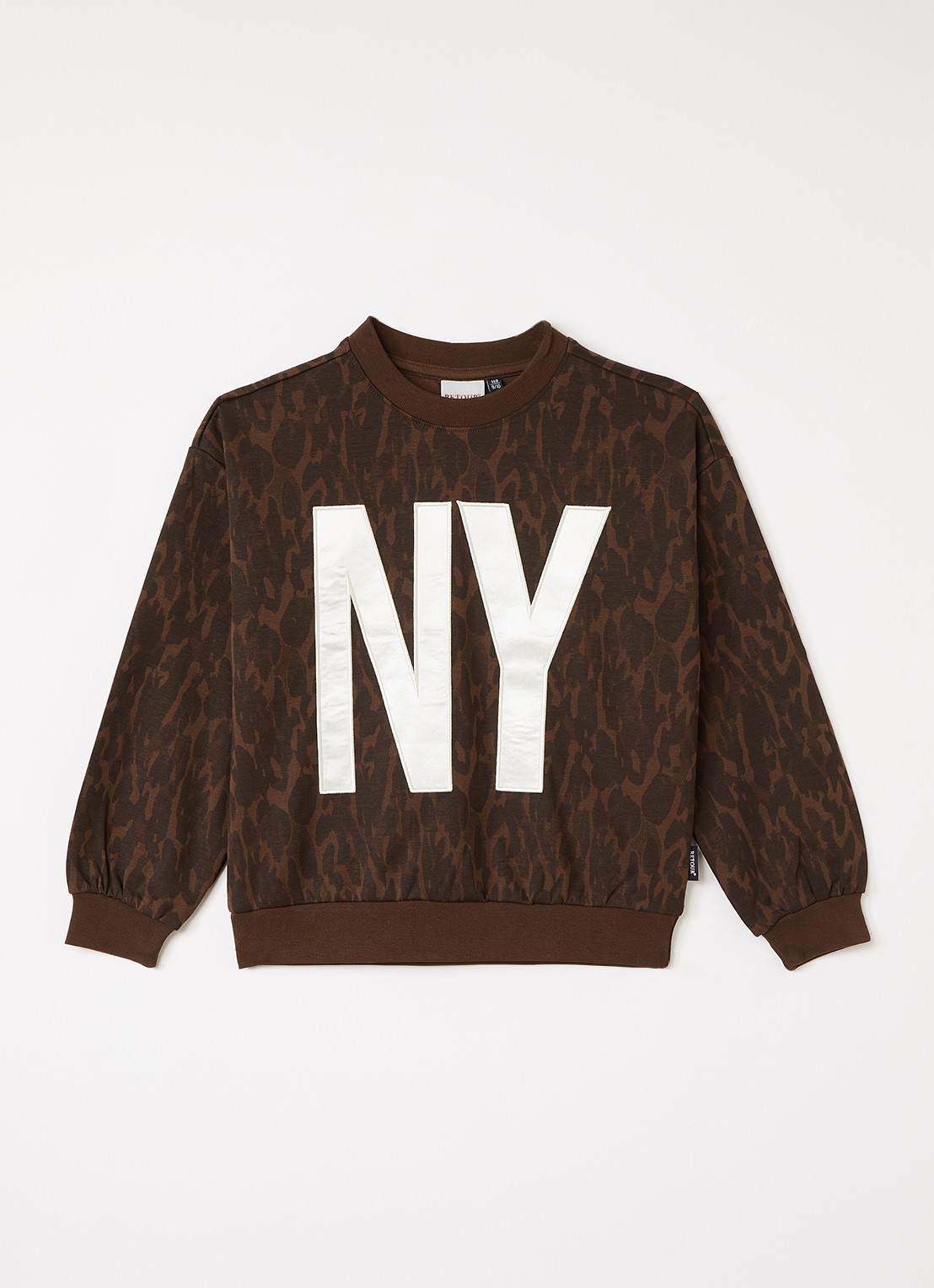 Retour Jeans Vada sweater met panterprint - voorkant 2 lichtbruin