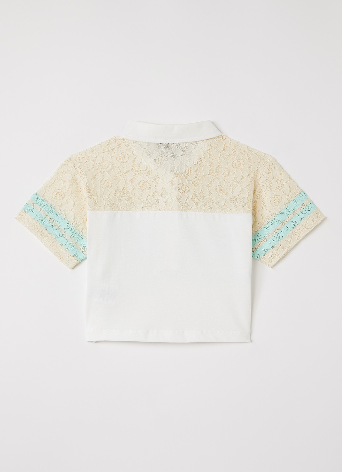 Retour Jeans Wendy polo met print - voorkant 2 gebroken wit