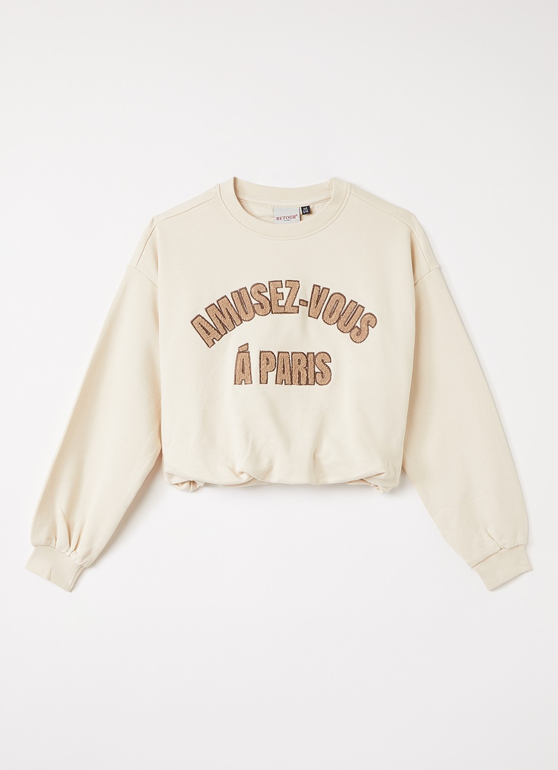 Retour Jeans Yanou sweater met borduring - voorkant 2 creme