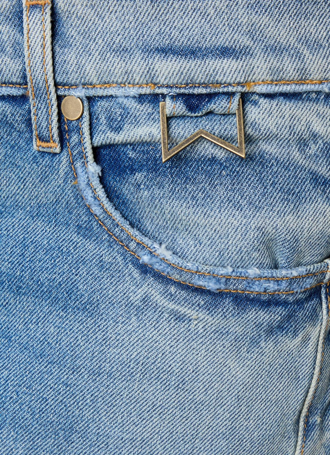 Rhude 90's Traxedo loose fit jeans met lichte wassing - detail 5 indigo