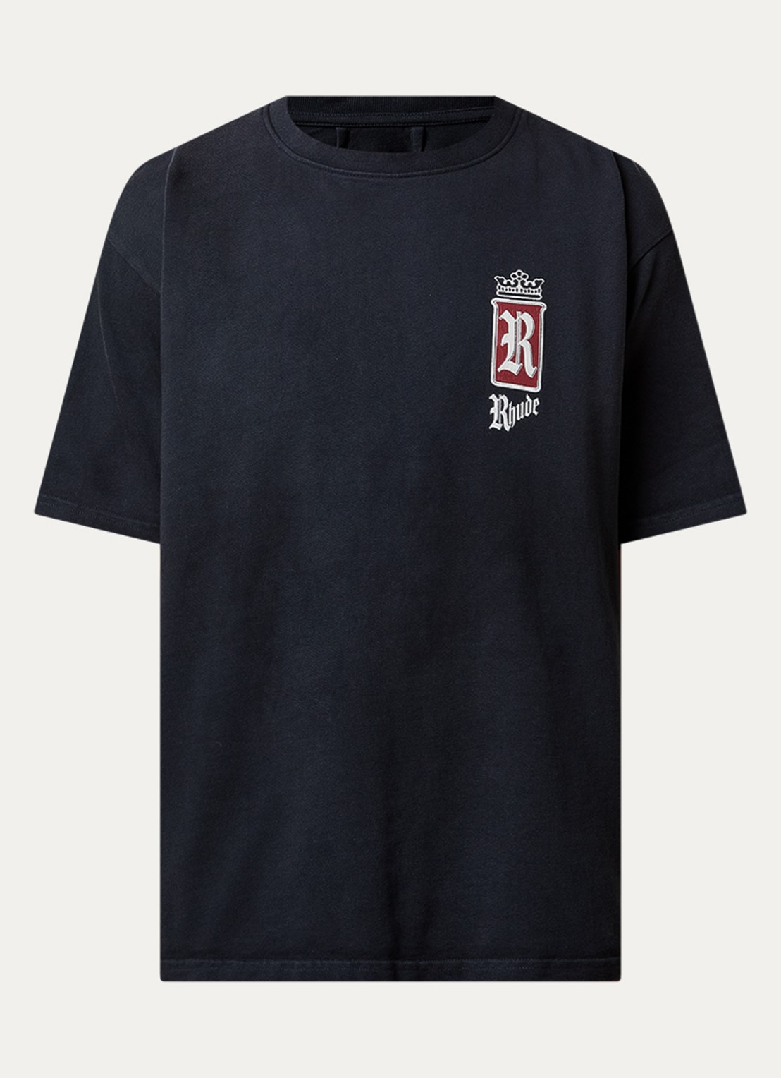 Rhude Fumar 91 T-shirt met logo- en backprint - voorkant 2 zwart