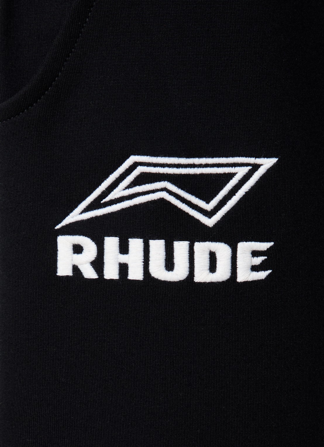 Rhude Lago Hamptons loose fit trackpants met logoborduring - detail 3 zwart