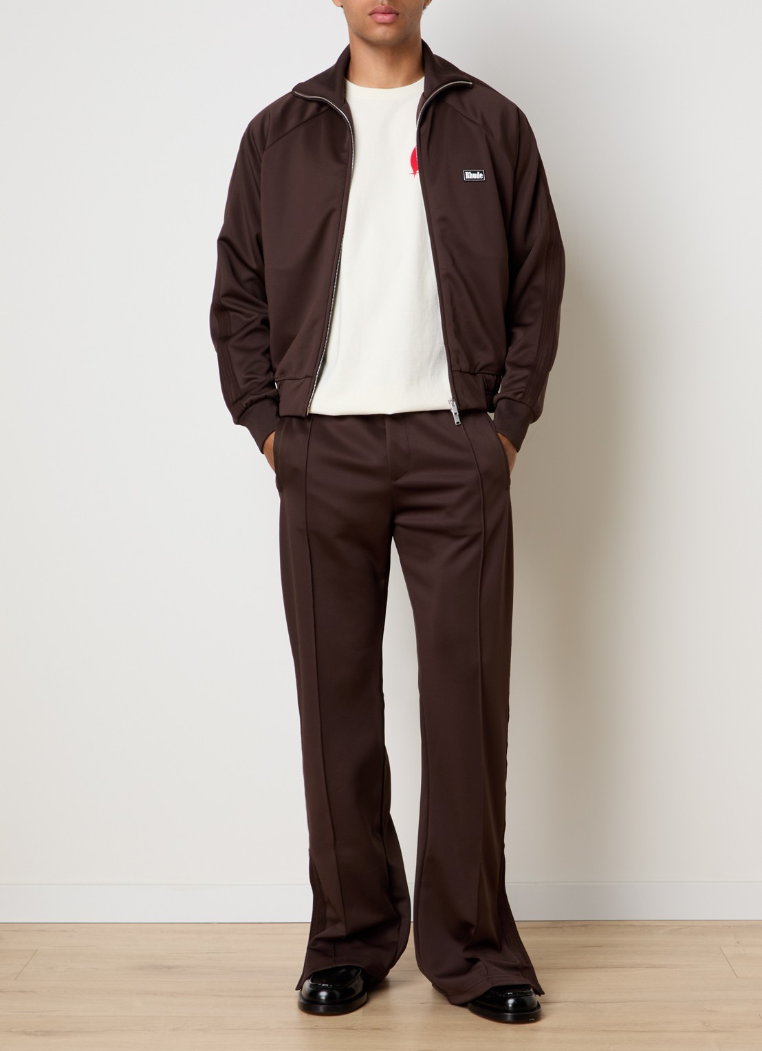 Rhude Madera sweatvest met logo - voorkant 3 chocoladebruin