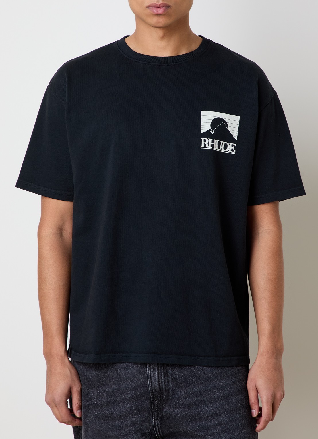 Rhude Moonlight T-shirt met logo- en backprint - achterkant 3 zwart
