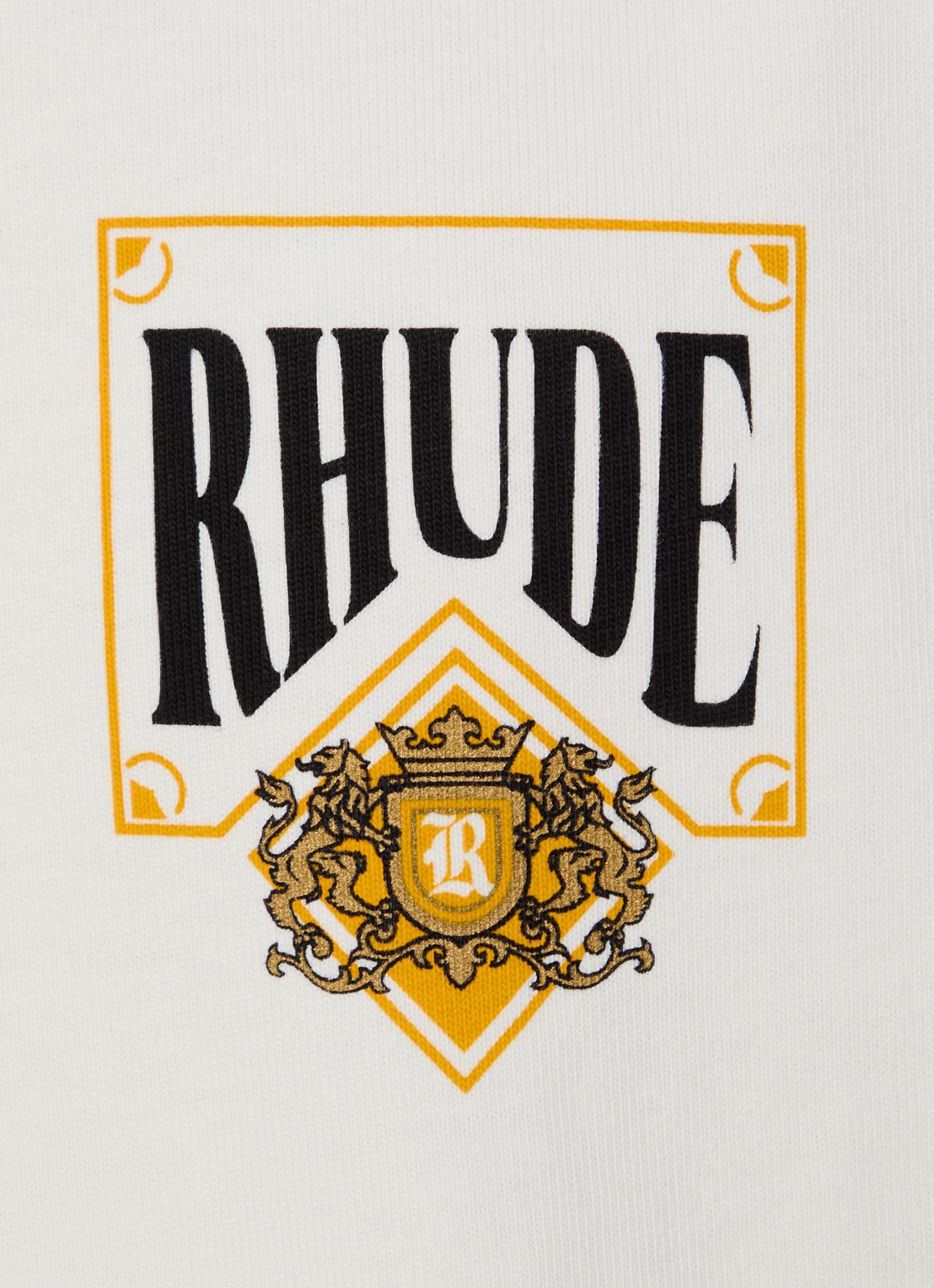 Rhude Playing Card T-shirt met logo- en backprint - detail 2 creme