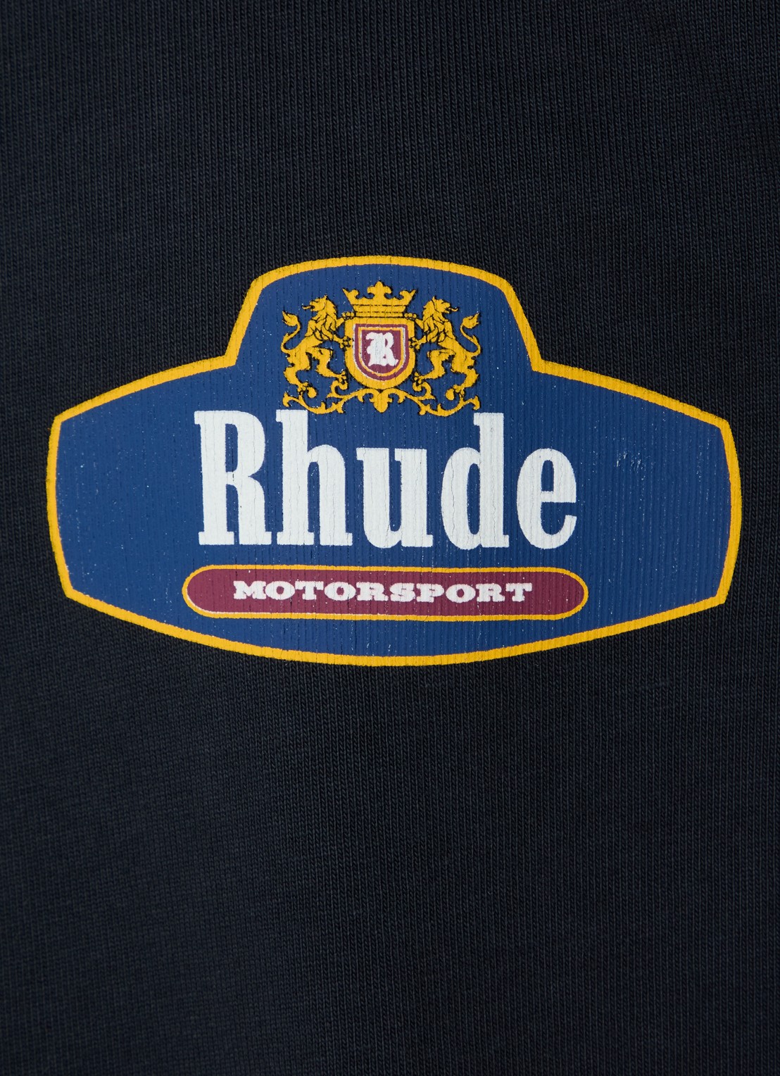 Rhude Racing Crest T-shirt met logo- en backprint - detail 2 donkerblauw