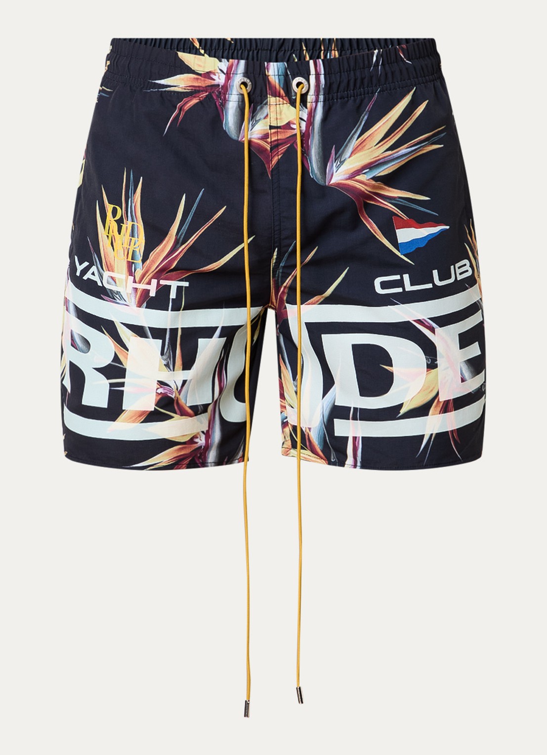 Rhude Regatta zwemshorts met logoprint en steekzakken - voorkant 2 zwart