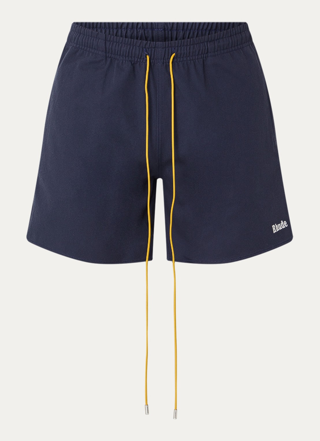Rhude Straight fit korte broek met elastische band - voorkant donkerblauw