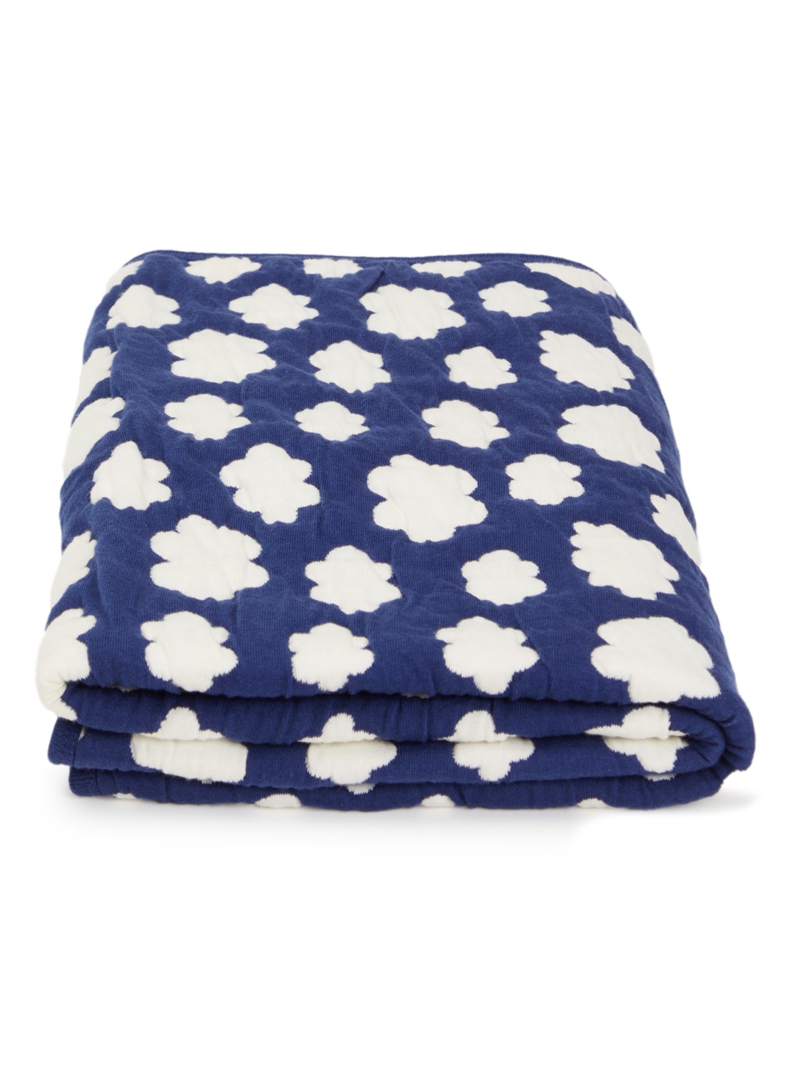 Rice Cloud plaid 90 x 75 cm - voorkant donkerblauw