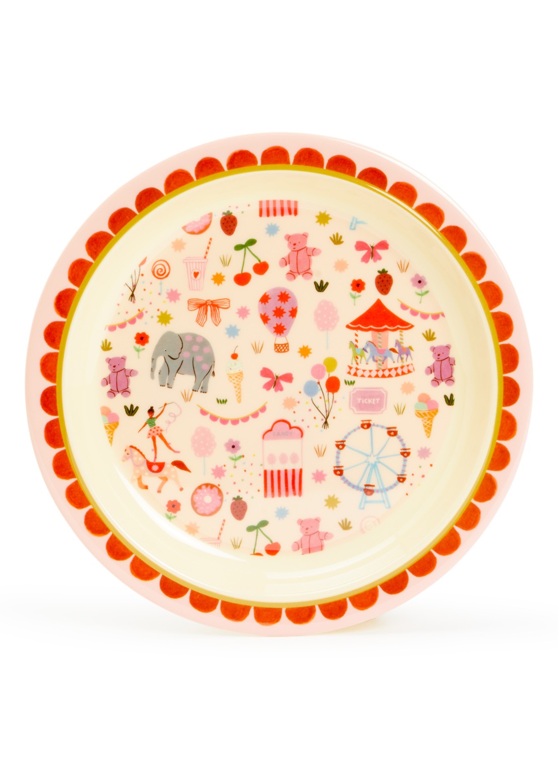 Rice Kinderbord 22 cm  - voorkant roze