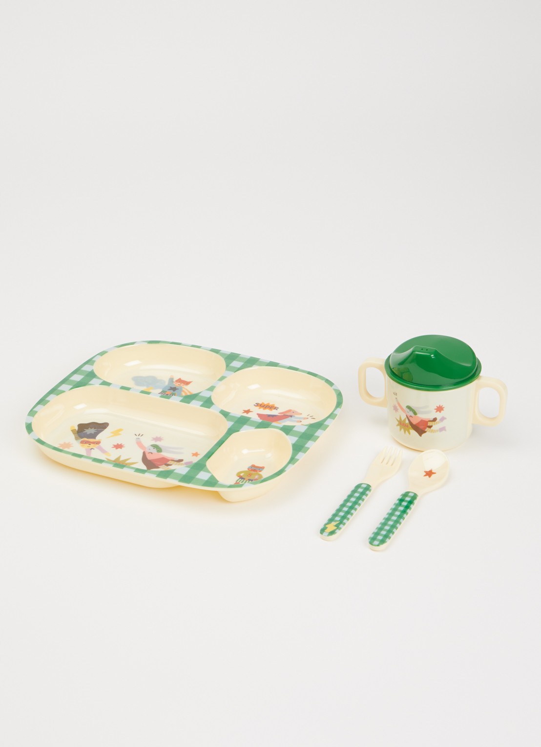 Rice Kinderservies 4-delig - voorkant 2 groen
