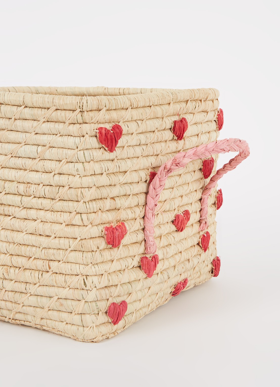 Rice Opbergmand van raffia 25 cm - detail 3 beige