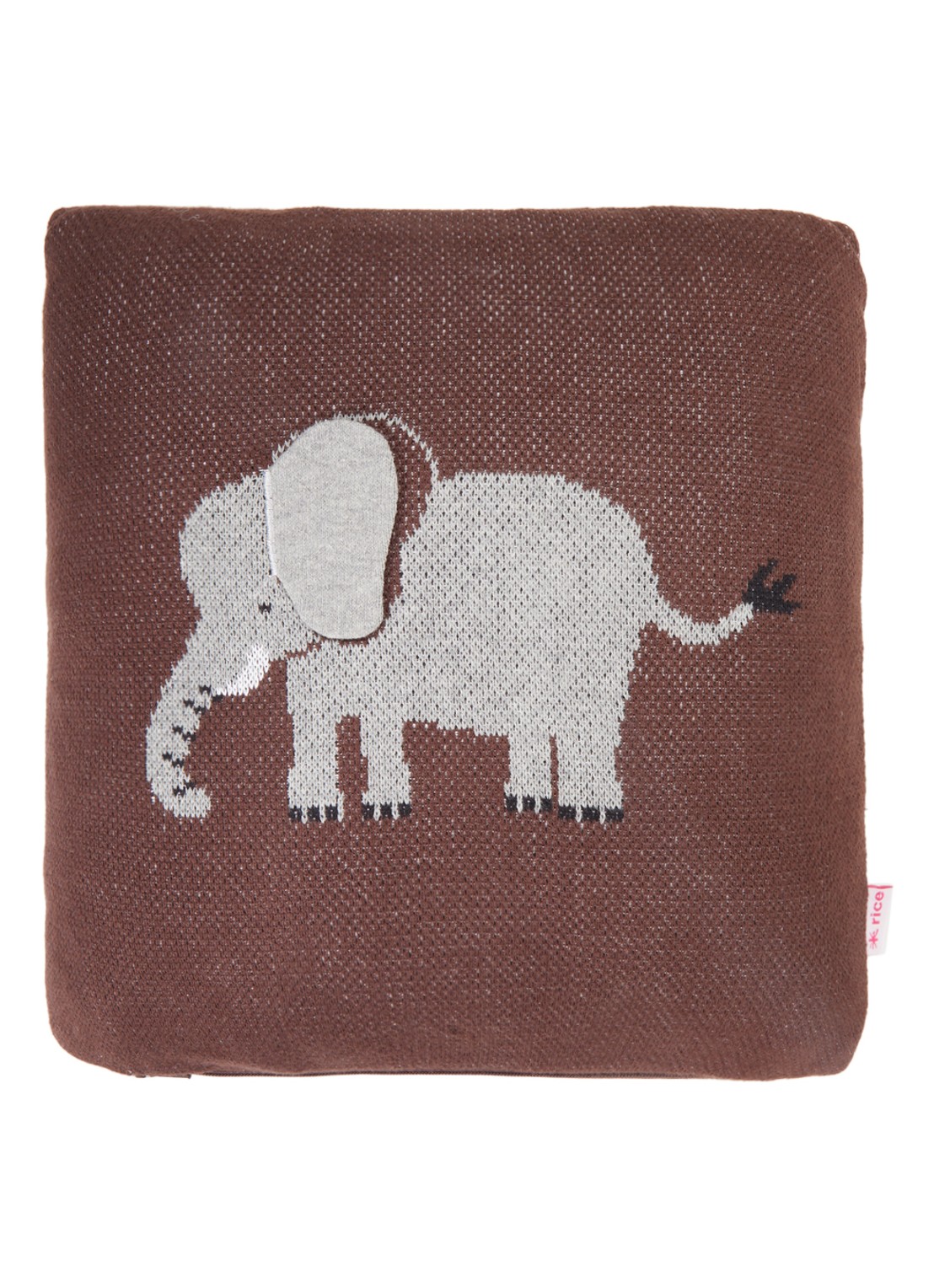 Rice Sierkussen 30 x 30 cm - voorkant donkerbruin