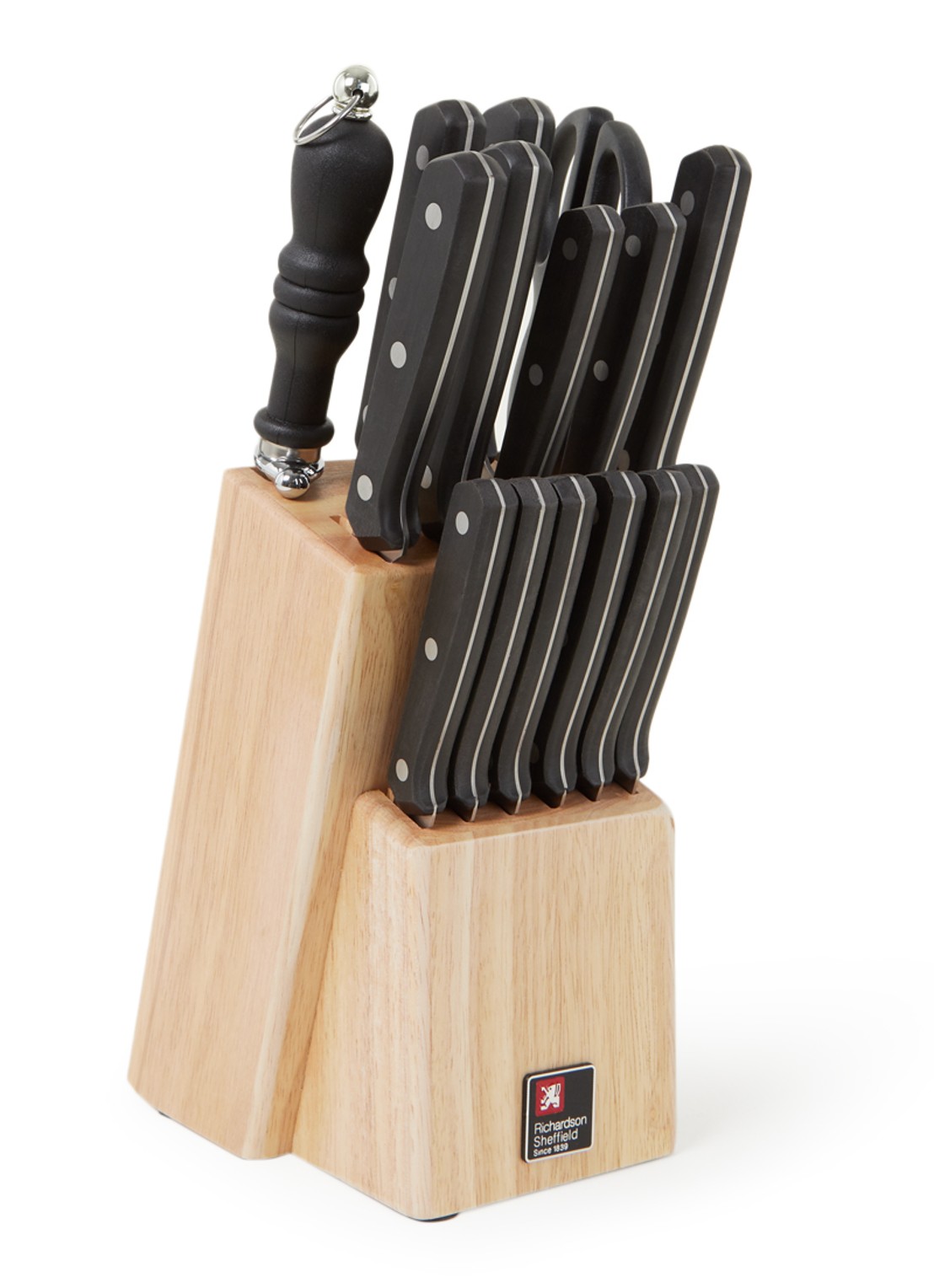 Richardson Sheffield Cucina messenblok met messenset 15-delig - voorkant lichtbruin