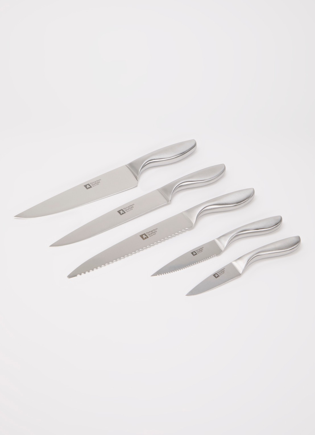 Richardson Sheffield Forme messenblok met messenset 5-delig - voorkant 2 zilver