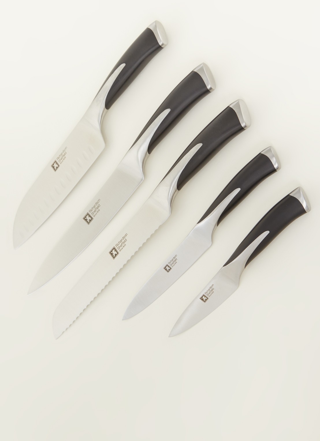 Richardson Sheffield Kyu messenblok met messenset 5-delig - voorkant 2 zwart