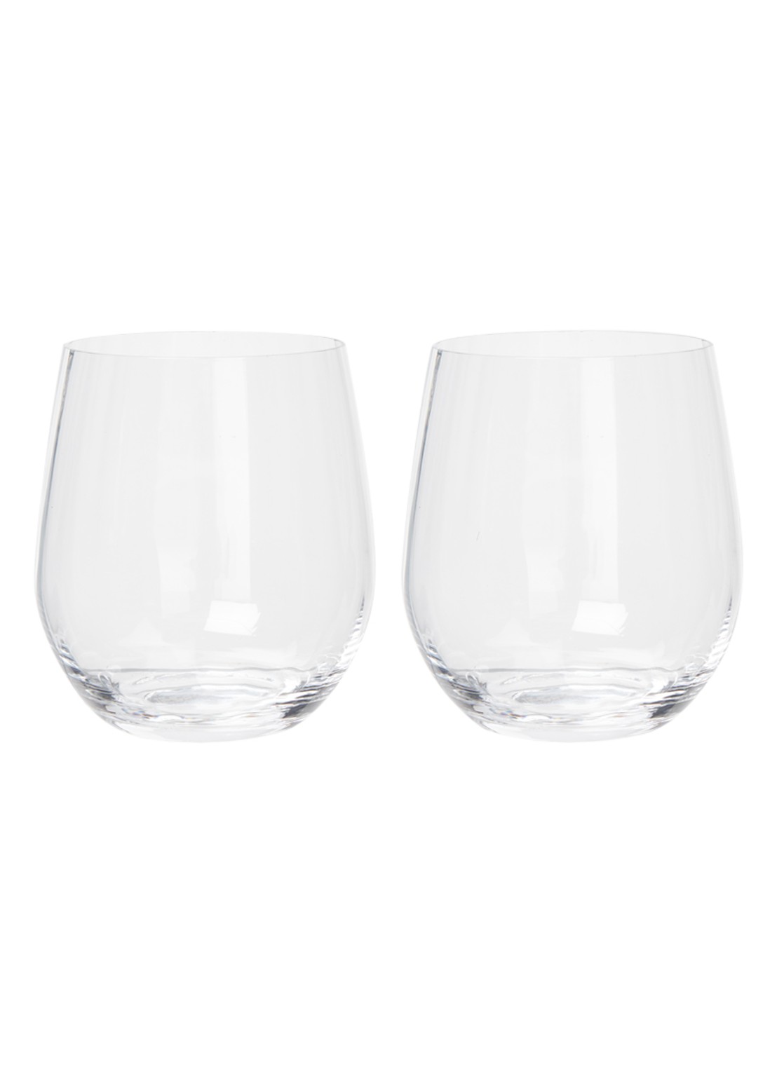Riedel Optic O Whiskey tumbler set van 2 - voorkant 2 transparant