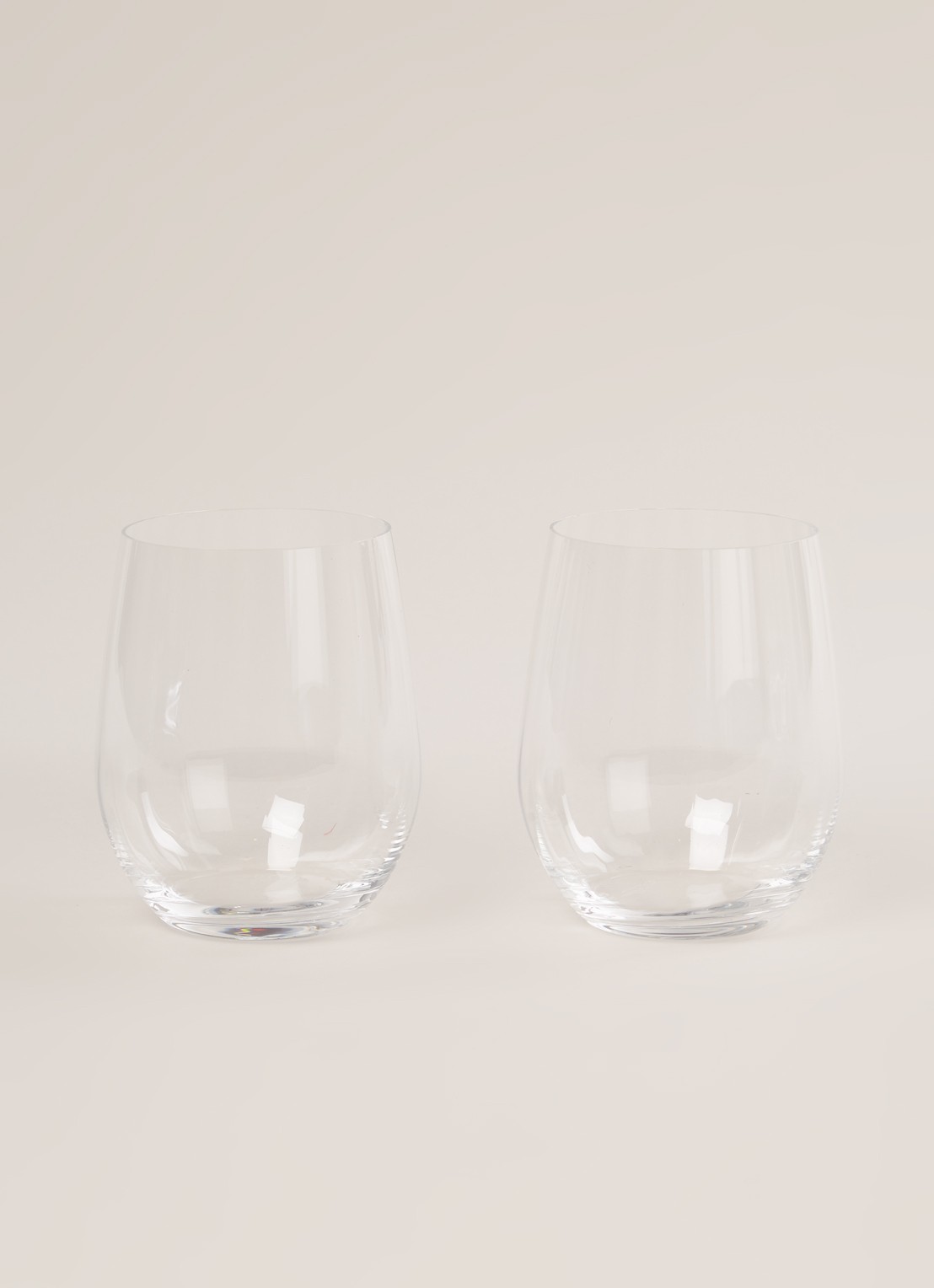 Riedel Optic O Whiskey tumbler set van 2 - voorkant 3 transparant