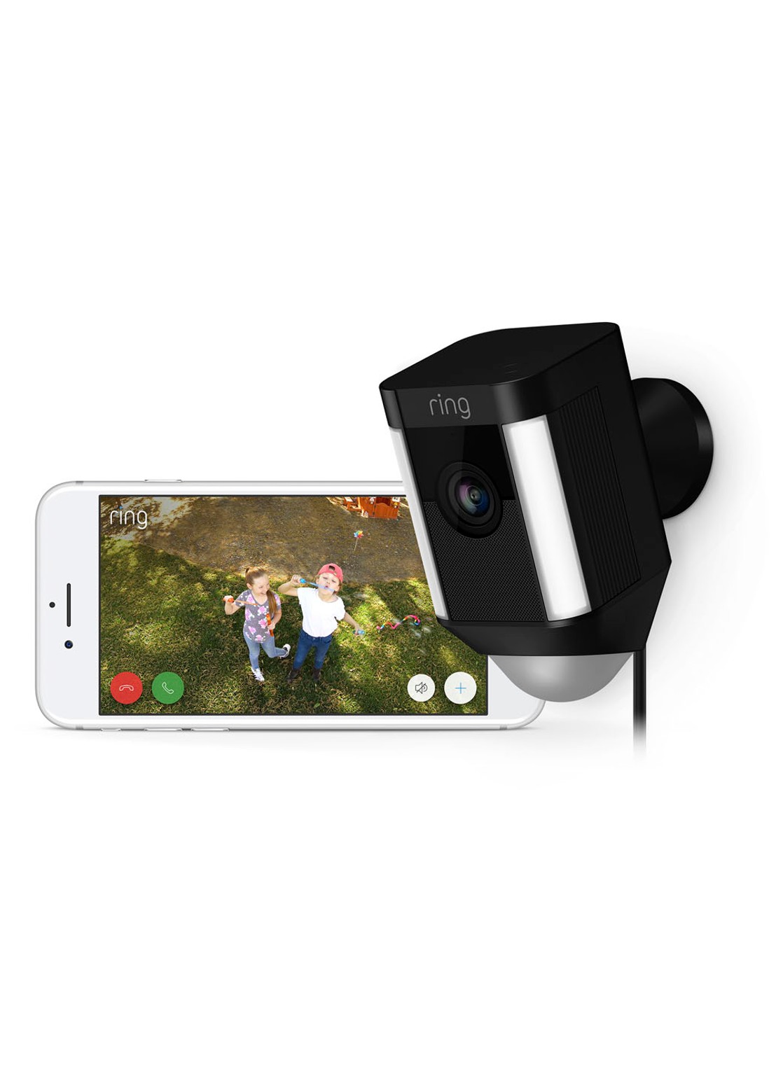 Ring Spotlight Cam Wired beveiligingssysteem - voorkant 2 zwart