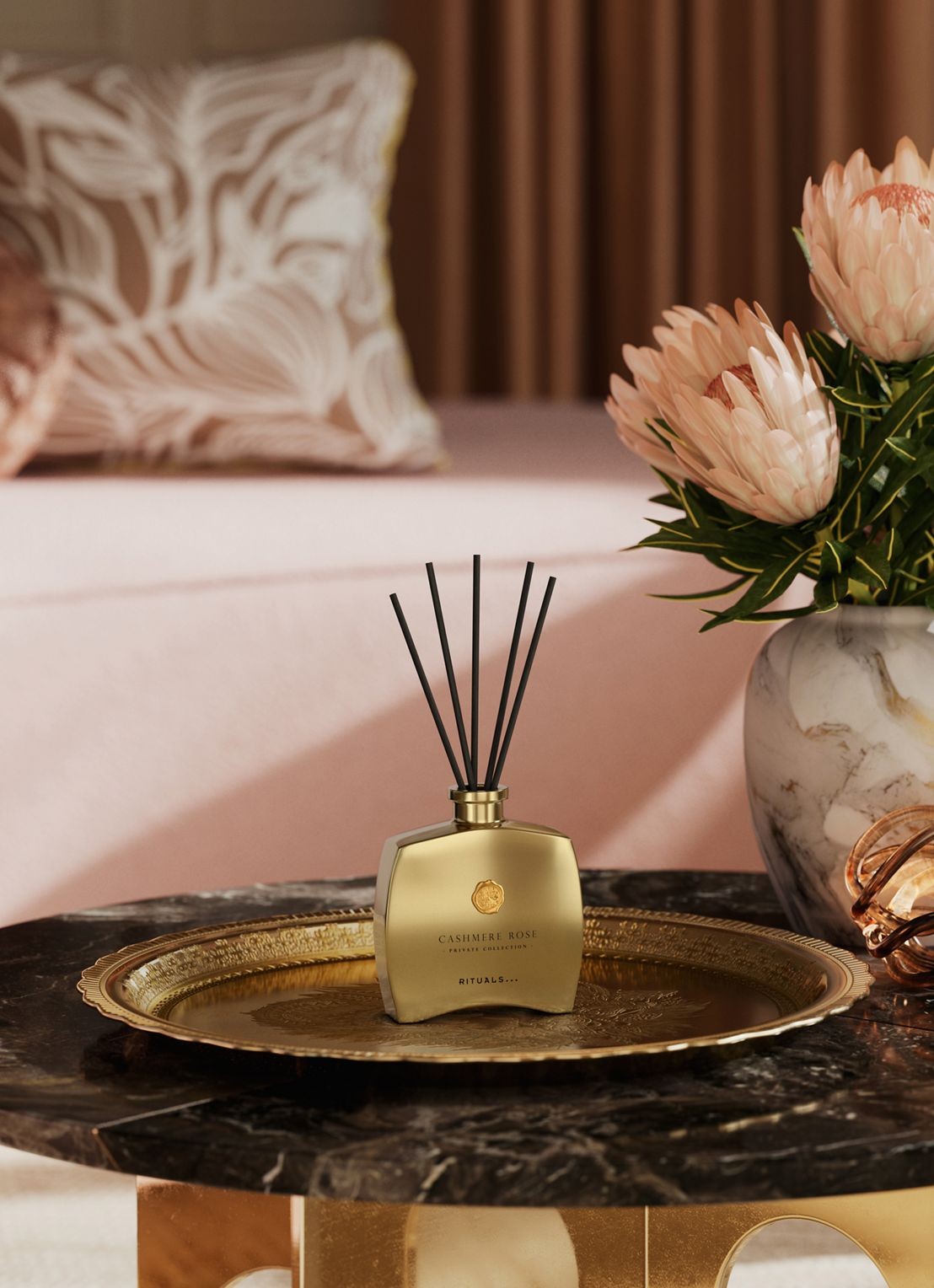 Rituals Cashmere Rose Mini Fragrance Sticks - geurstokjes 100 ml - detail 3 beige