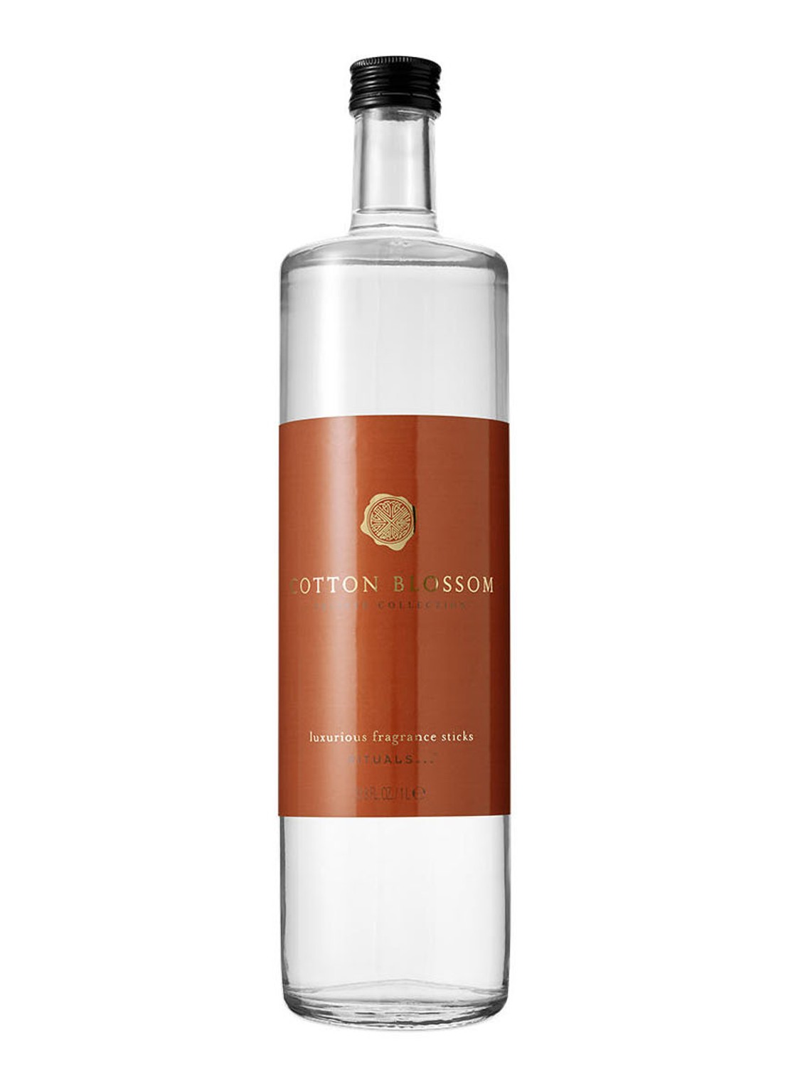 Rituals Cotton Blossom Fragrance Sticks Refill - navulling voor luxe geurstokjes 1000 ml - voorkant oranjebruin