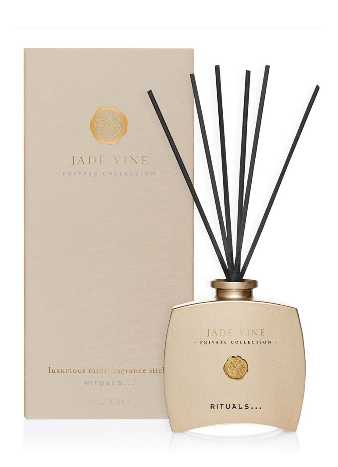 Rituals Jade Vine Fragrance Sticks luxe geurstokjes - voorkant goud