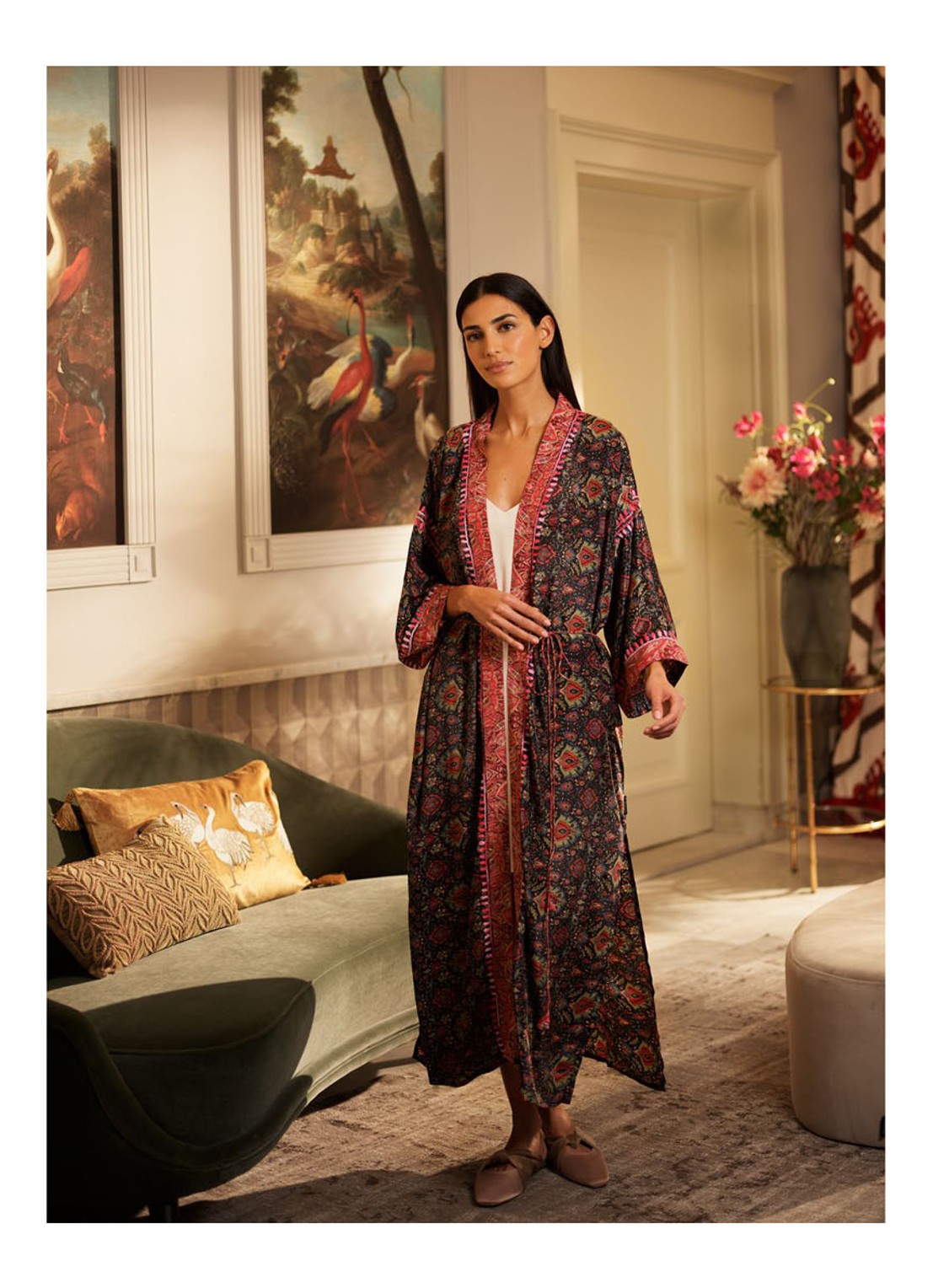 Rituals Jaypur kimono met print - detail 2 groen