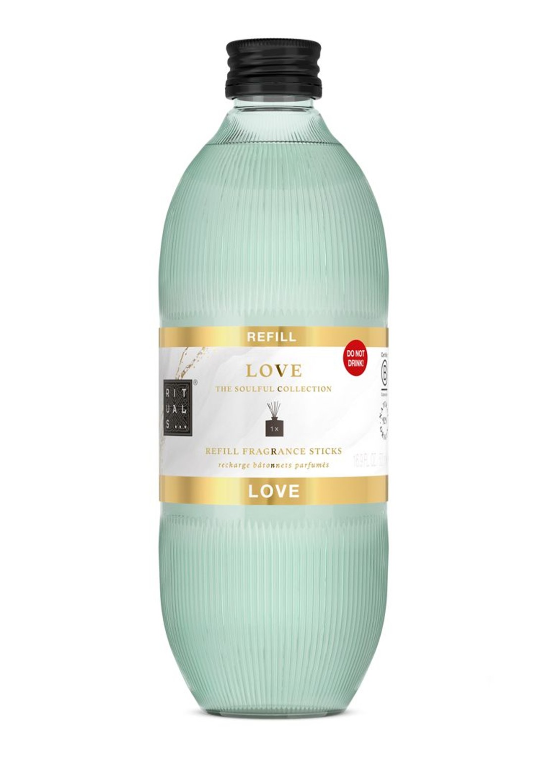 Rituals Love Refill Fragrance Sticks - navulling geurstokjes 500 ml - voorkant beige