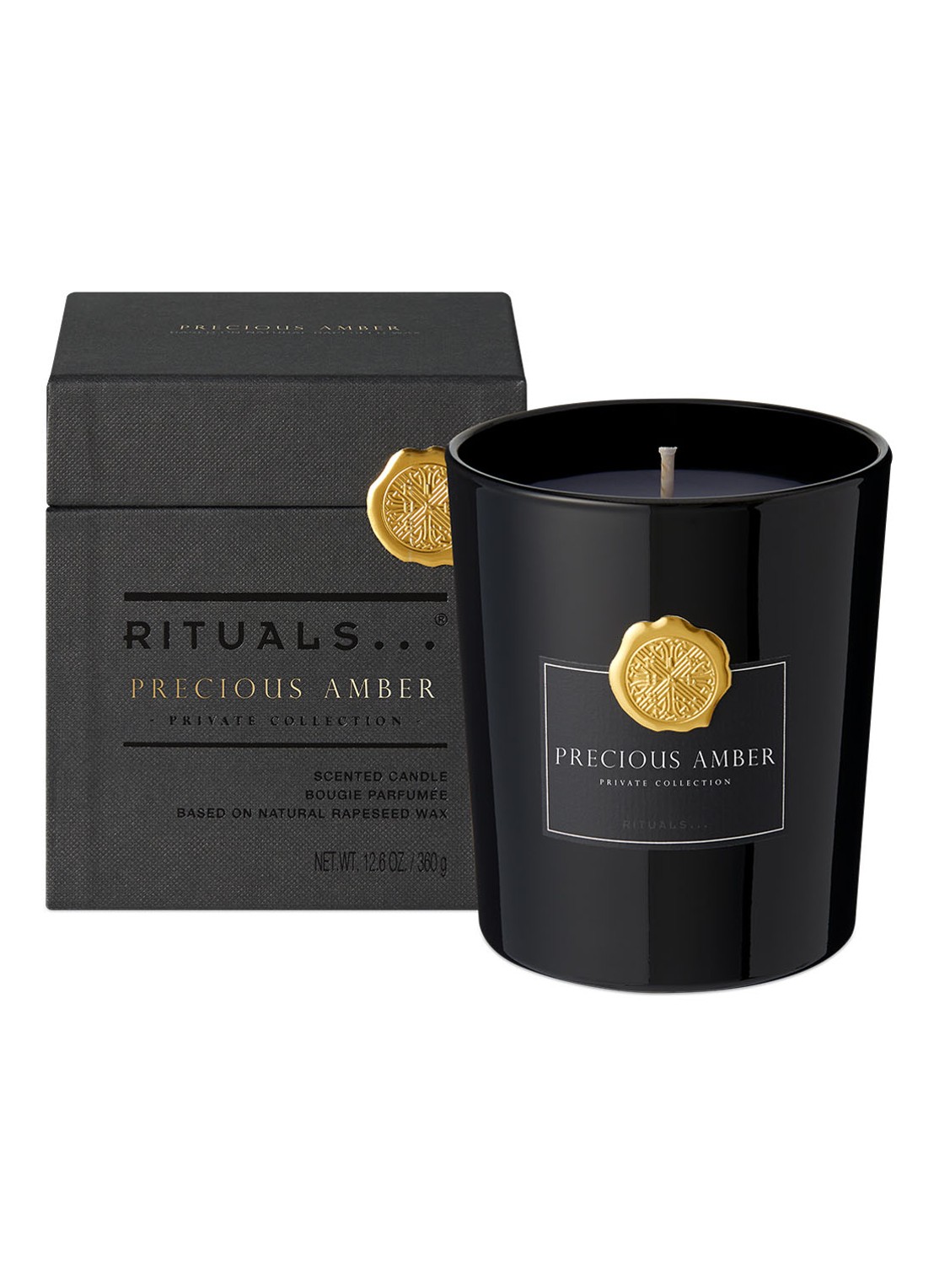 Rituals Precious Amber geurkaars - voorkant 2 zwart