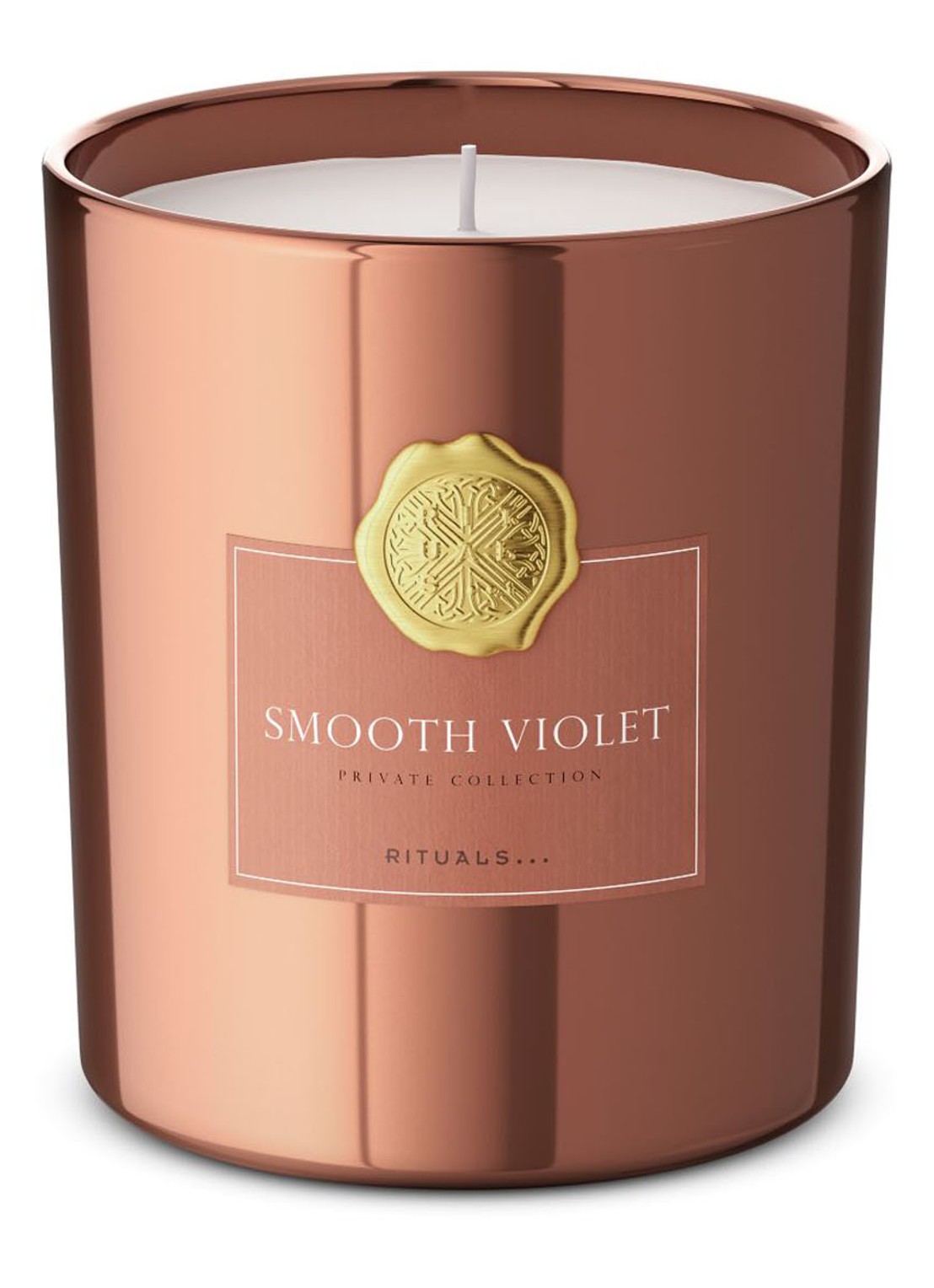 Rituals Smooth Violet geurkaars 360 cm - voorkant oranjebruin