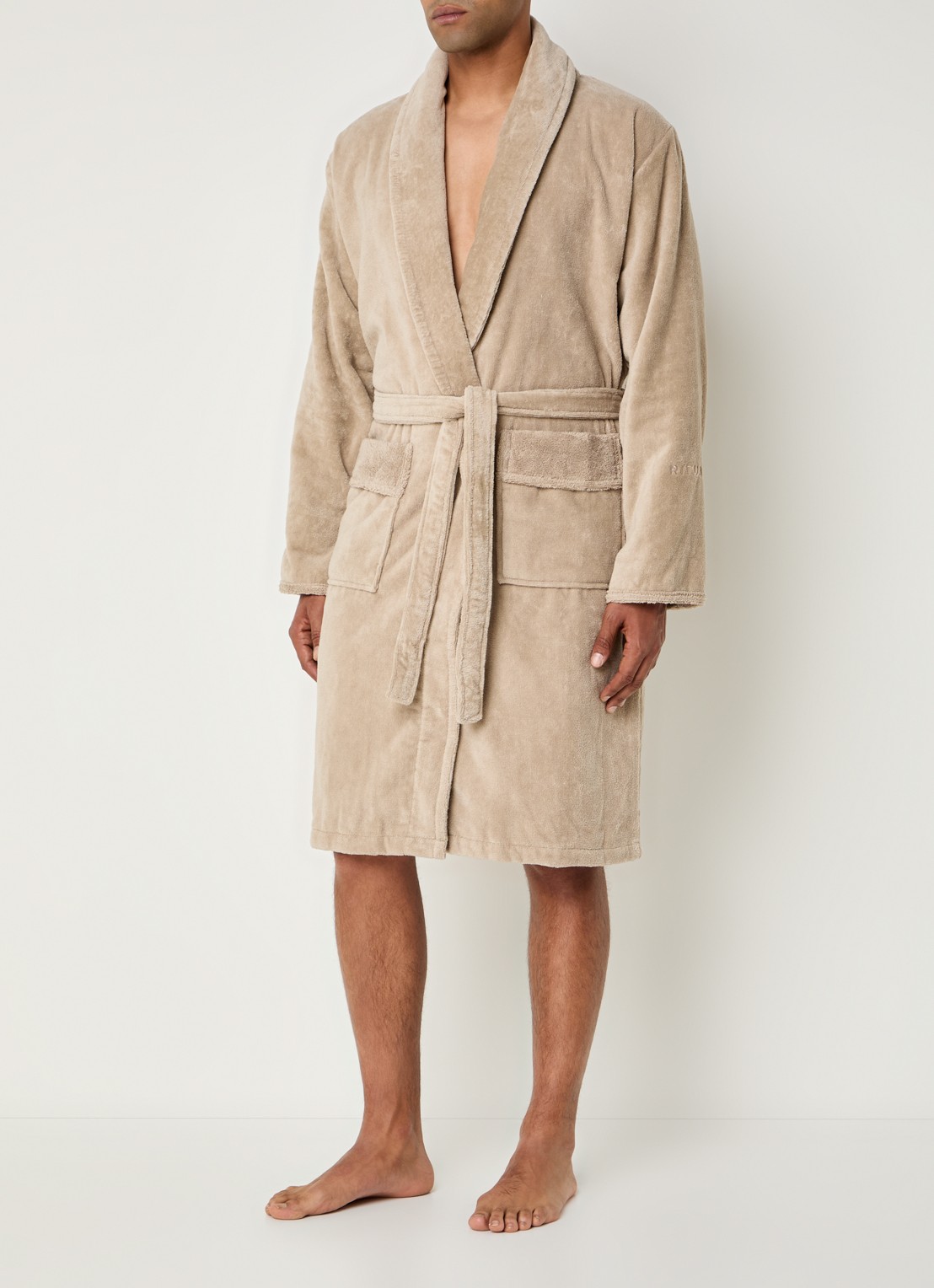 Rituals Super Smooth badjas van katoen - detail 2 zand
