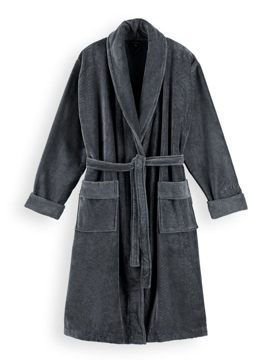 Rituals Super Smooth badjas van katoen - voorkant 3 antraciet