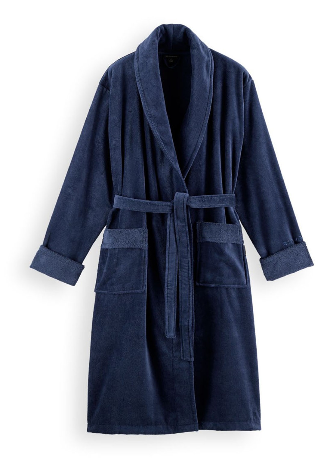 Rituals Super Smooth badjas van katoen - voorkant royalblauw