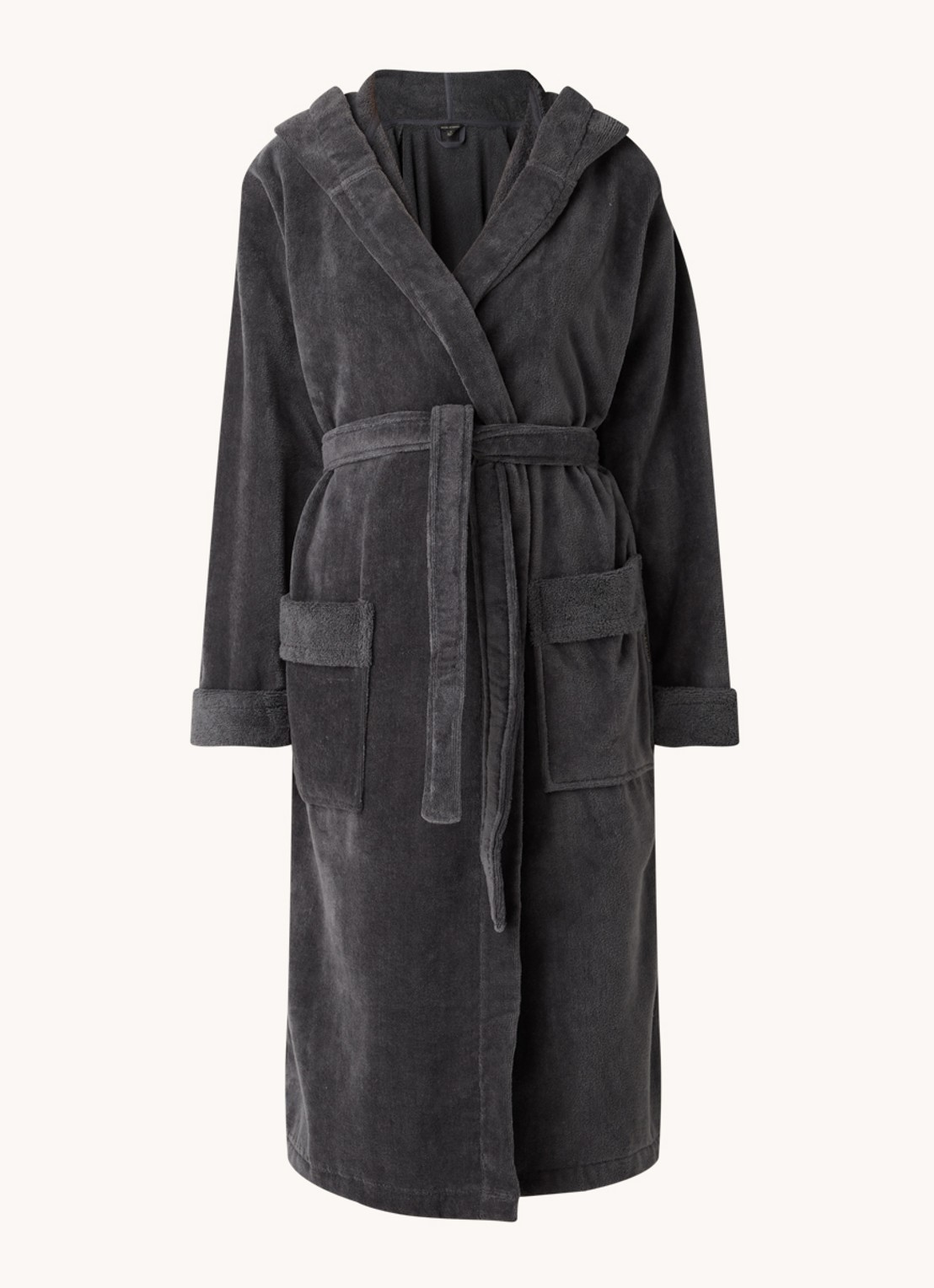 Rituals Super Smooth badjas van katoen - voorkant 2 antraciet