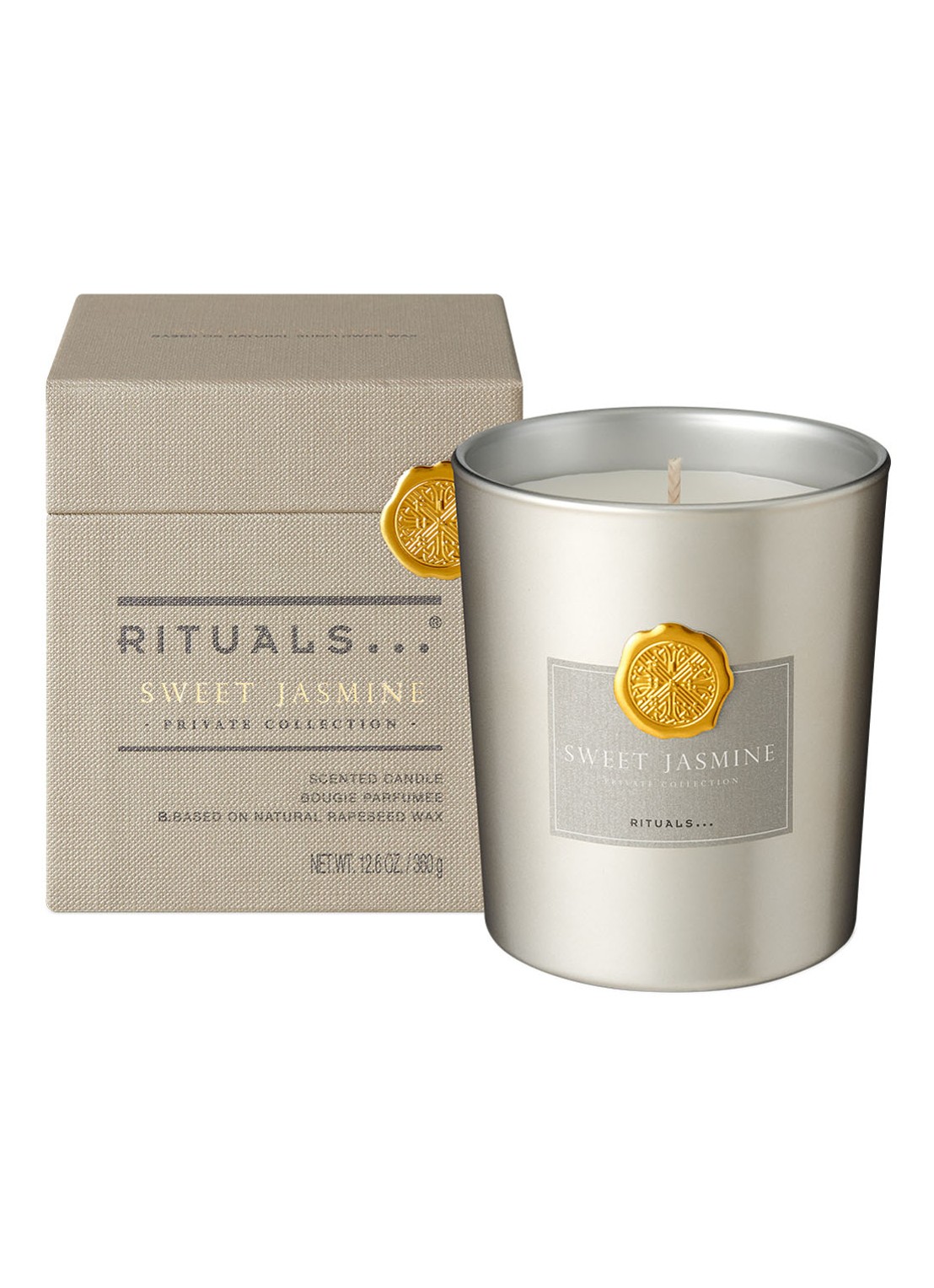Rituals Sweet Jasmine geurkaars 360 gram - voorkant 2 goud