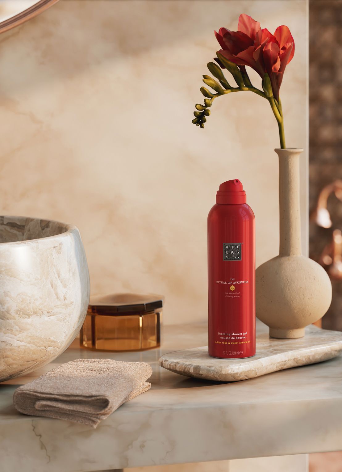 Rituals The Ritual of Ayurveda Foaming Shower Gel - douchegel - detail 4 beige