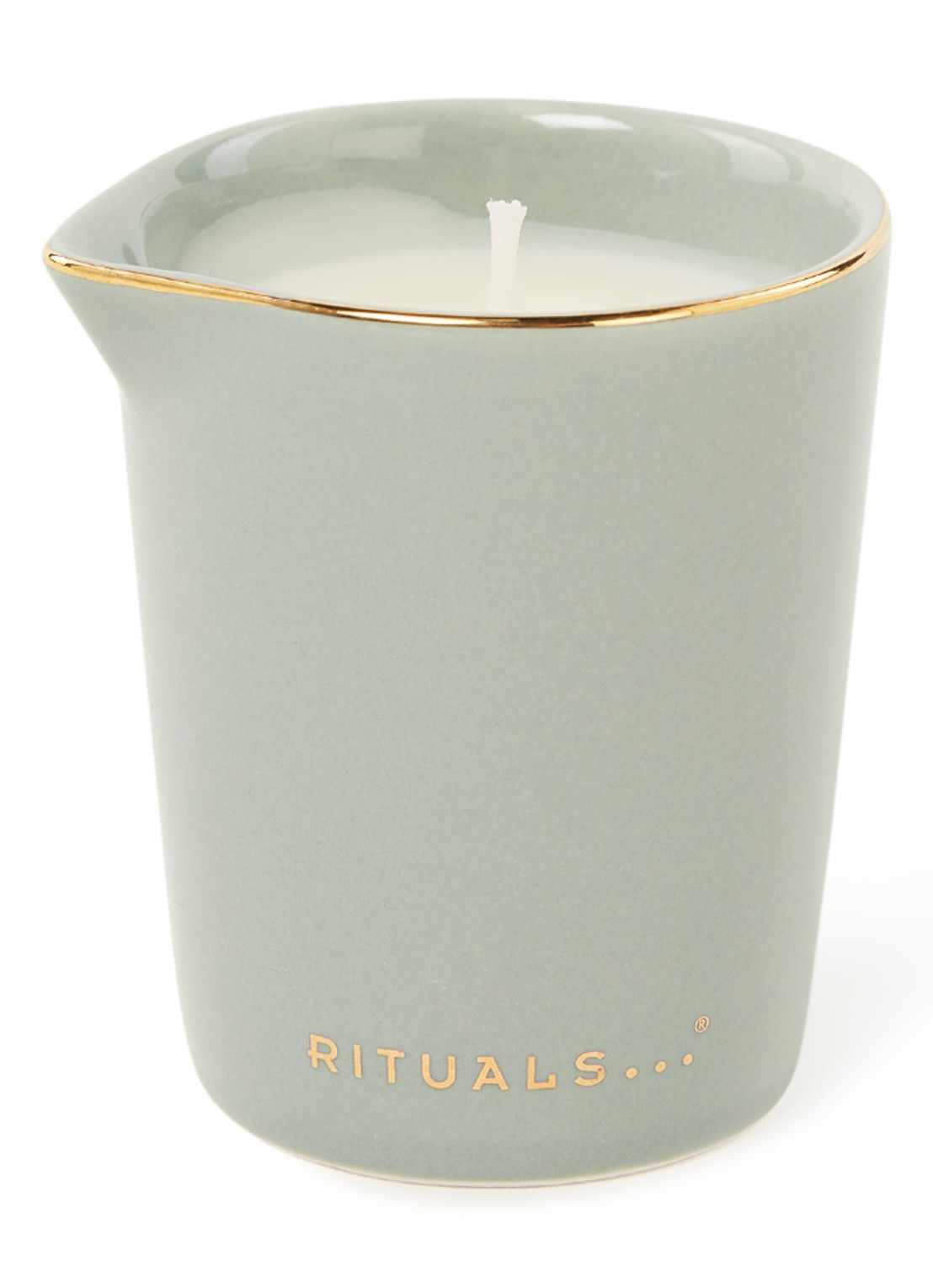 Rituals The Ritual of Jing massage geurkaars 140 gram - voorkant lindegroen