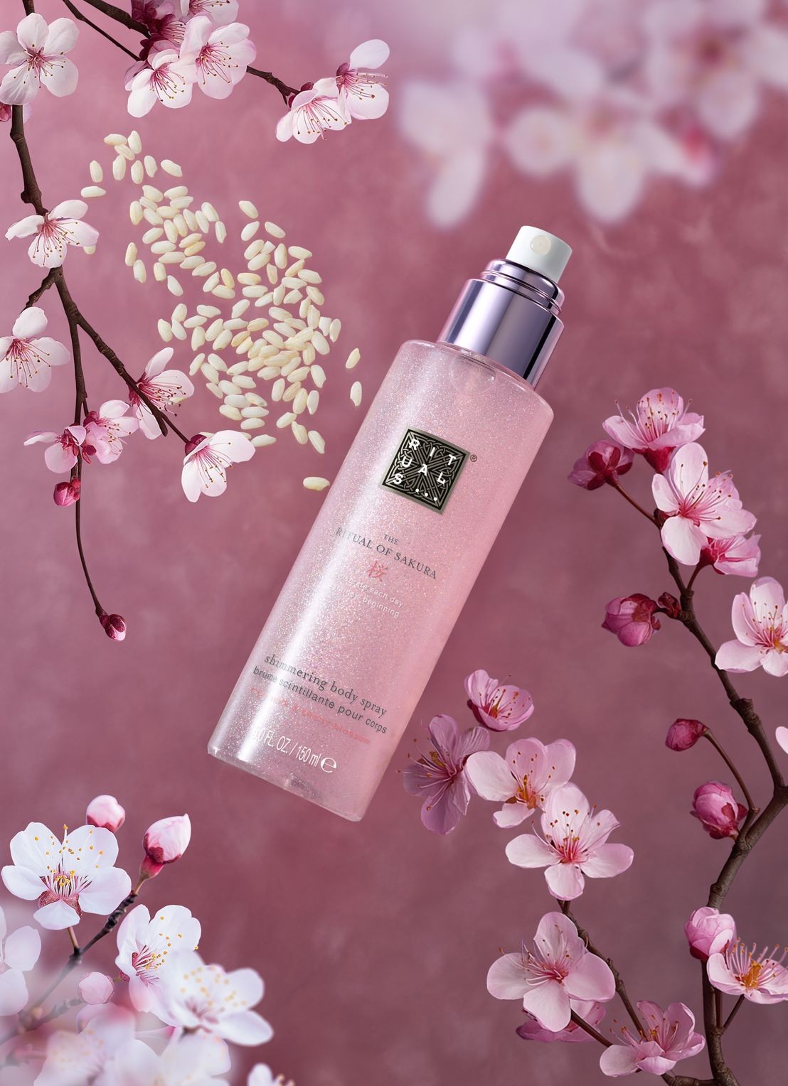 Rituals The Ritual of Sakura Shimmering Body Spray 150 ml - voorkant 2 beige