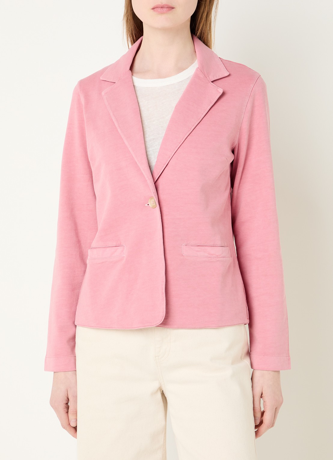 River Woods Blazer met steekzakken - detail 2 koraalroze